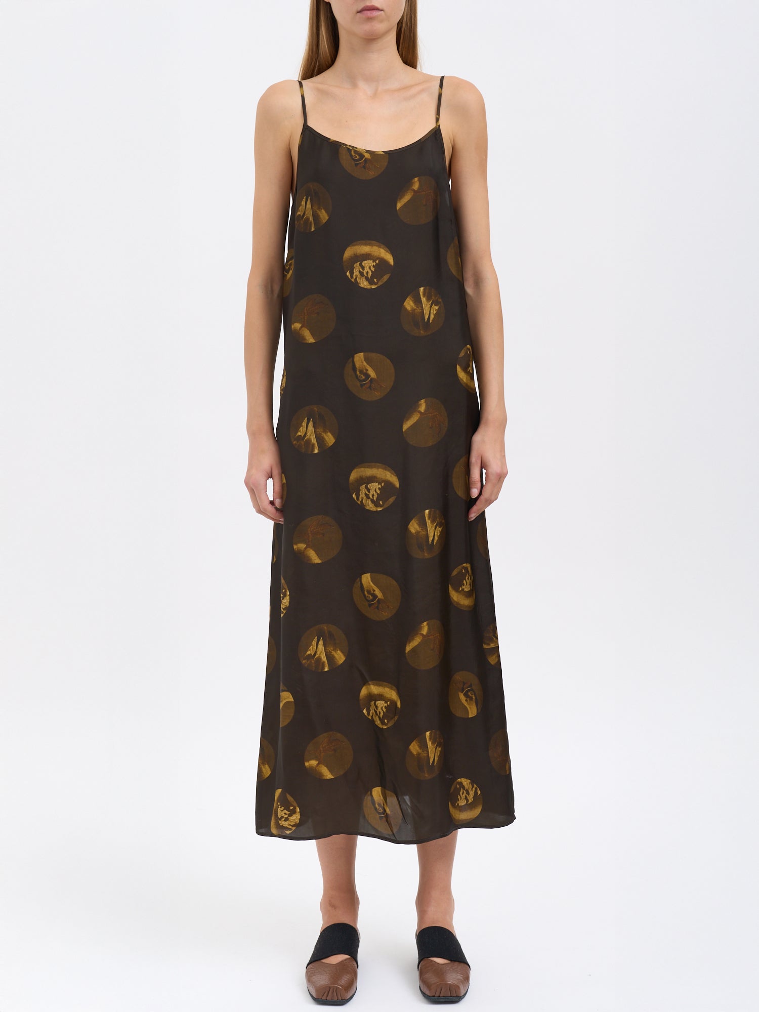 UMA WANG Adjustable Straps Slip Dress with Pattern Print - Size S