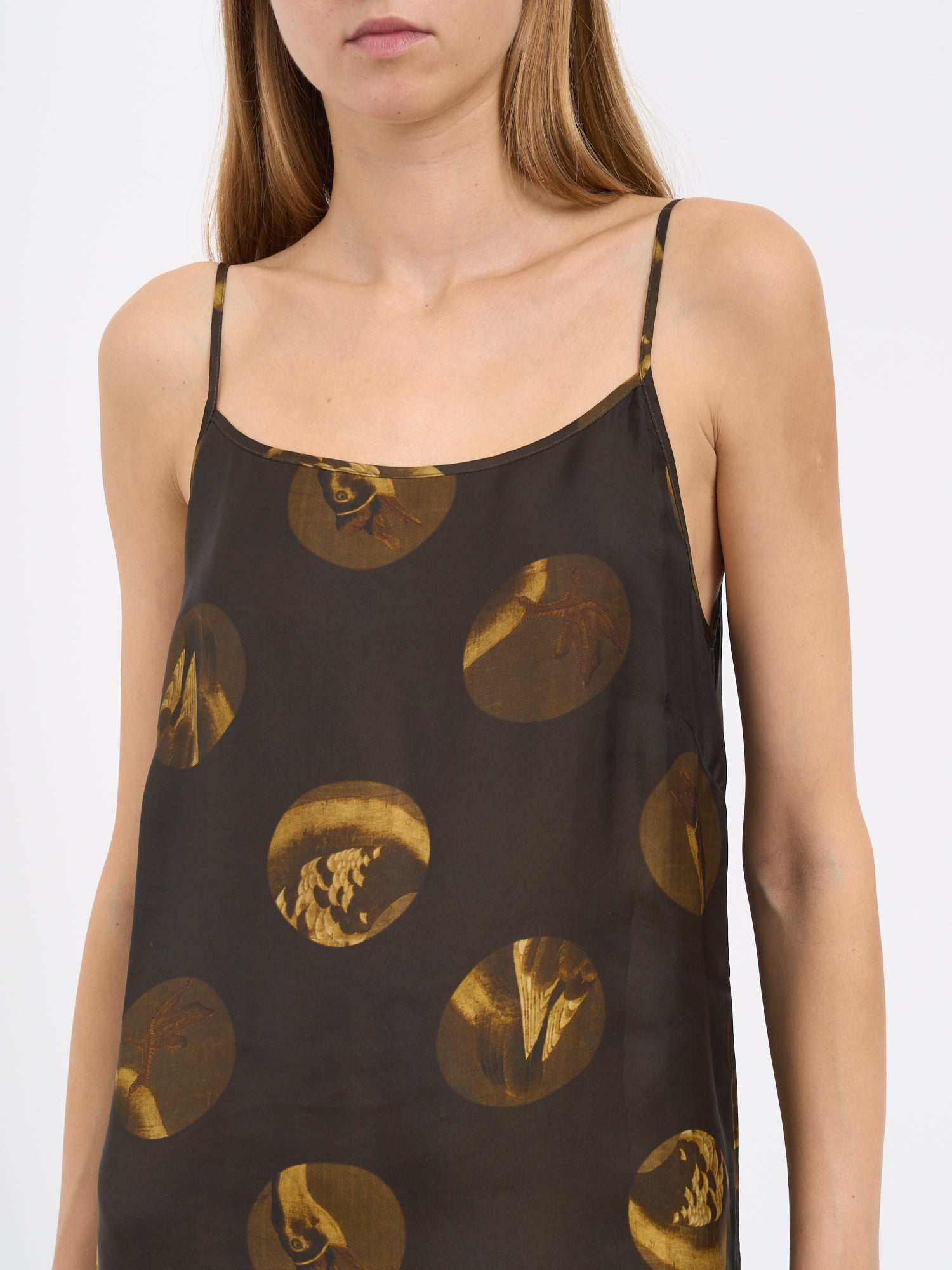 UMA WANG Adjustable Straps Slip Dress with Pattern Print - Size S