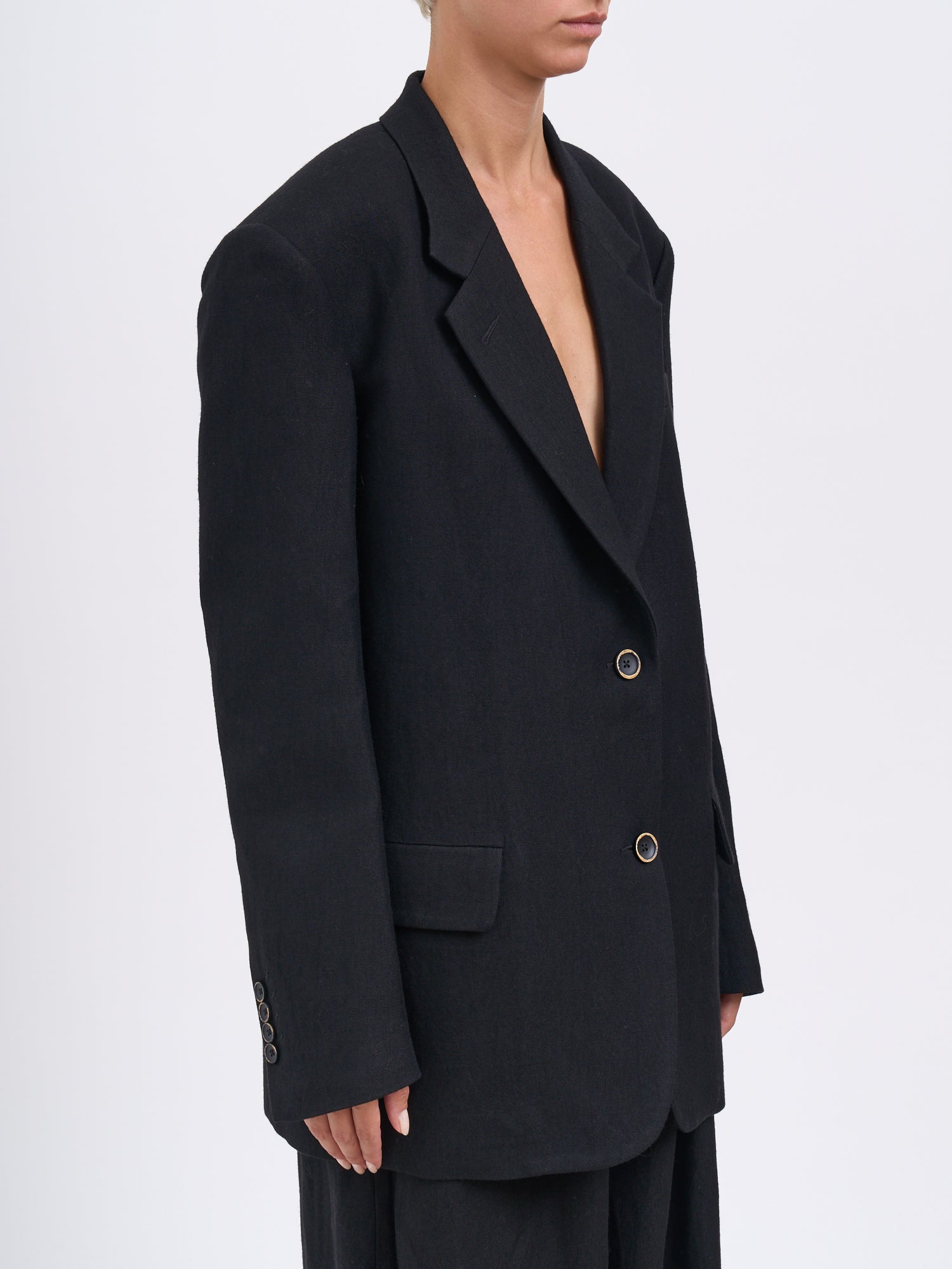 UMA WANG Kava Wool and Linen Jacket - Size S