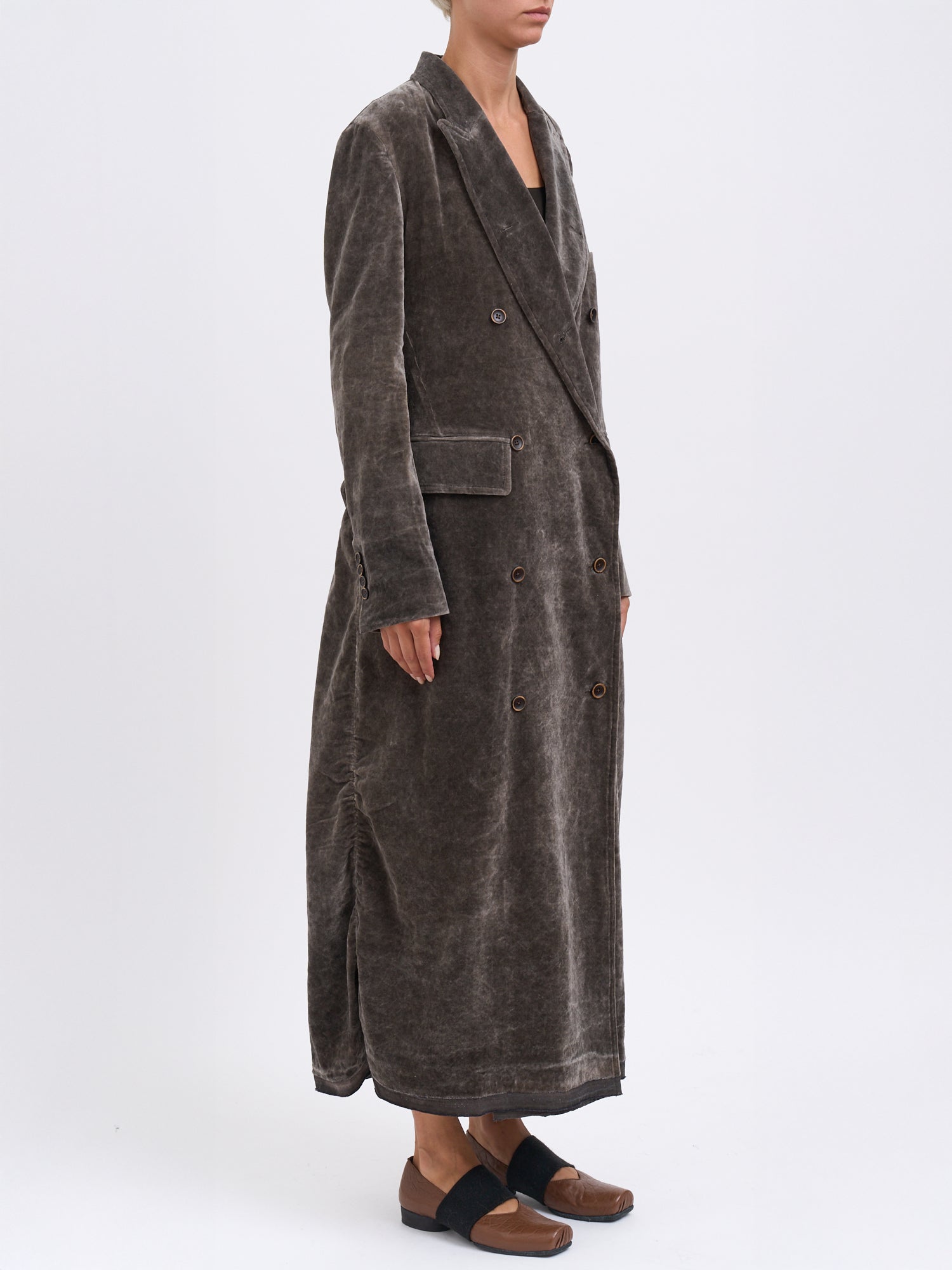 UMA WANG Double-Breasted Cotton and Linen Cigna Jacket - Size S