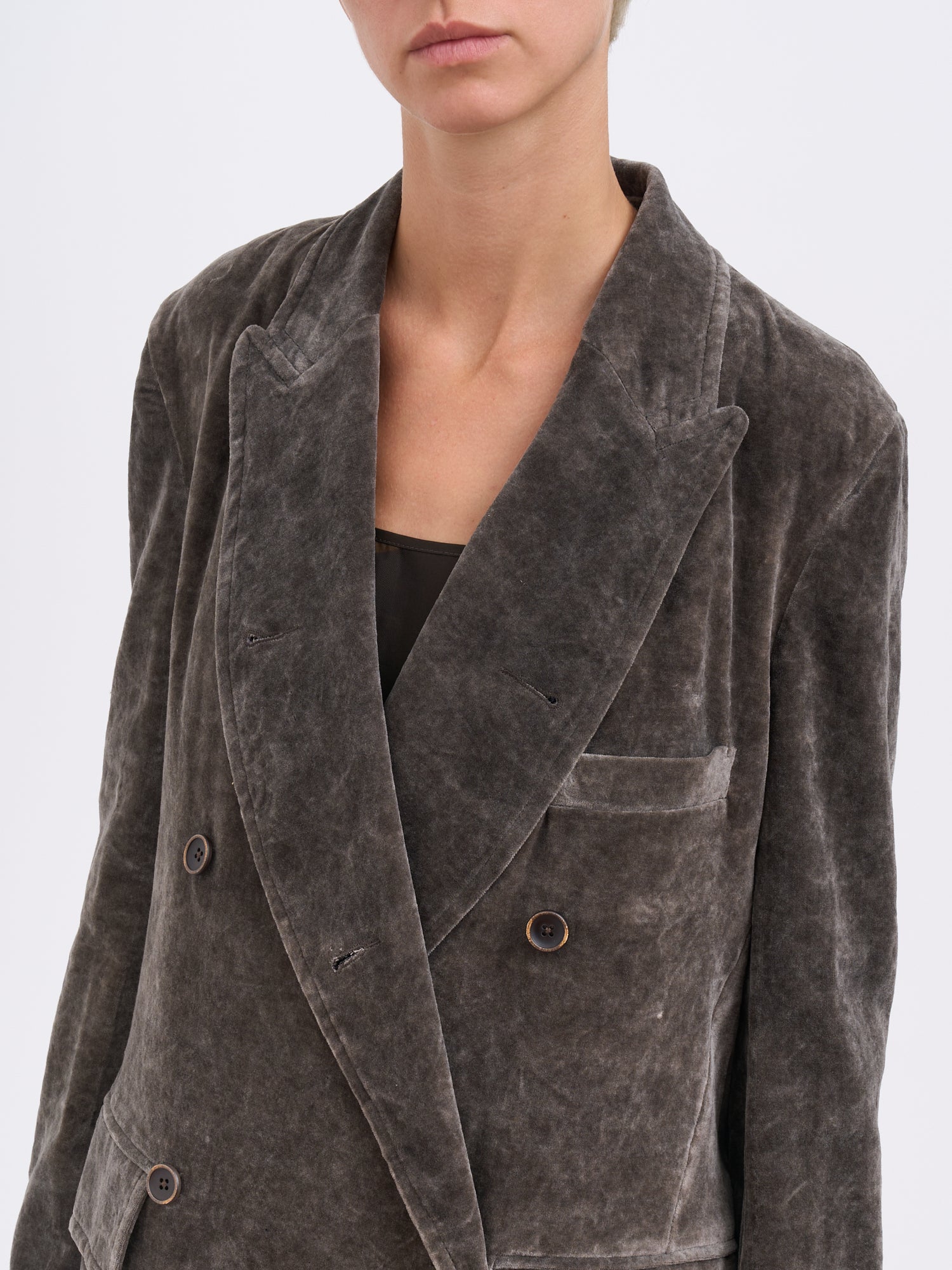 UMA WANG Double-Breasted Cotton and Linen Cigna Jacket - Size S
