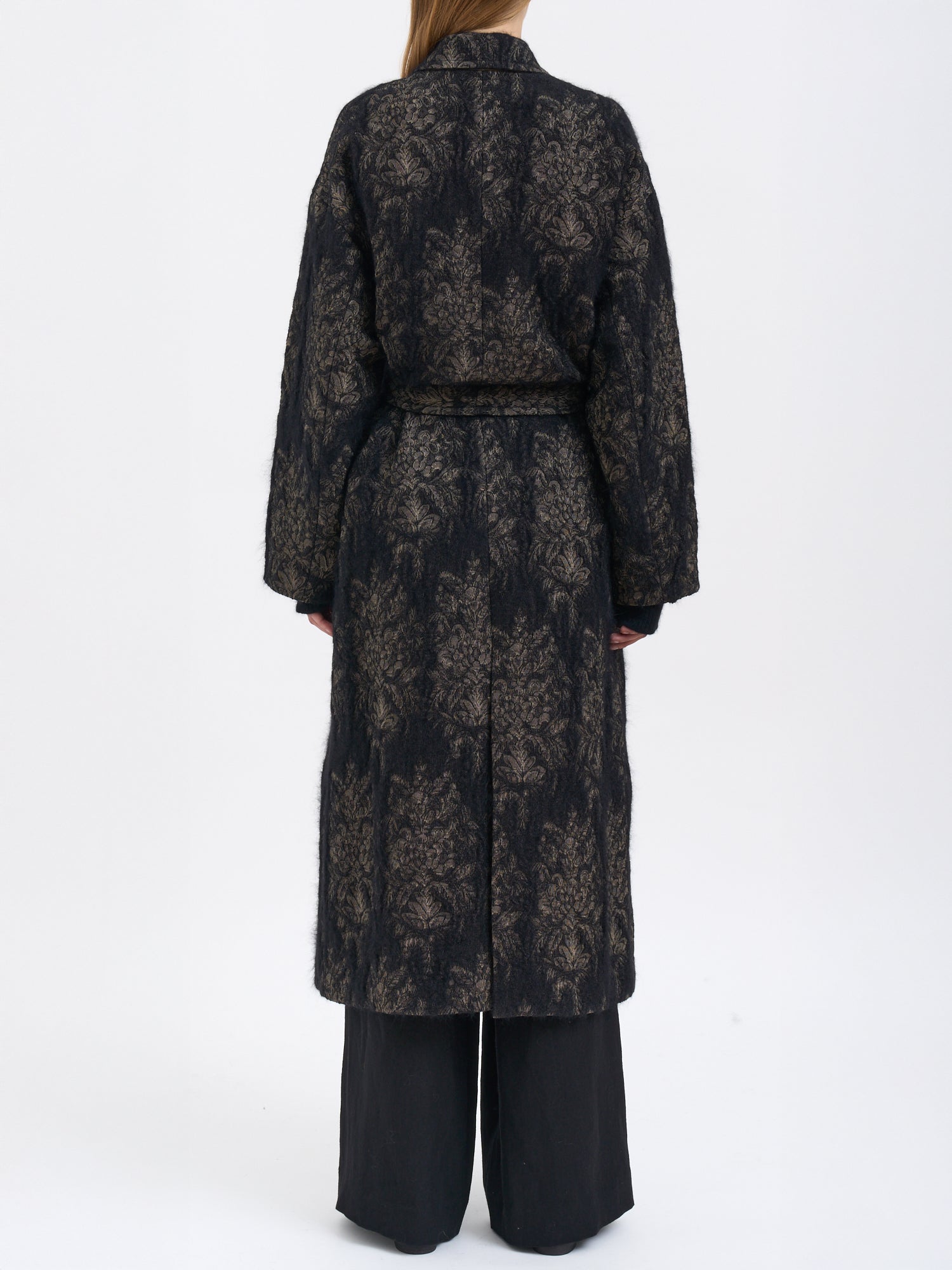 UMA WANG Silk and Angora Cicero Jacket with Waist Belt - Size S