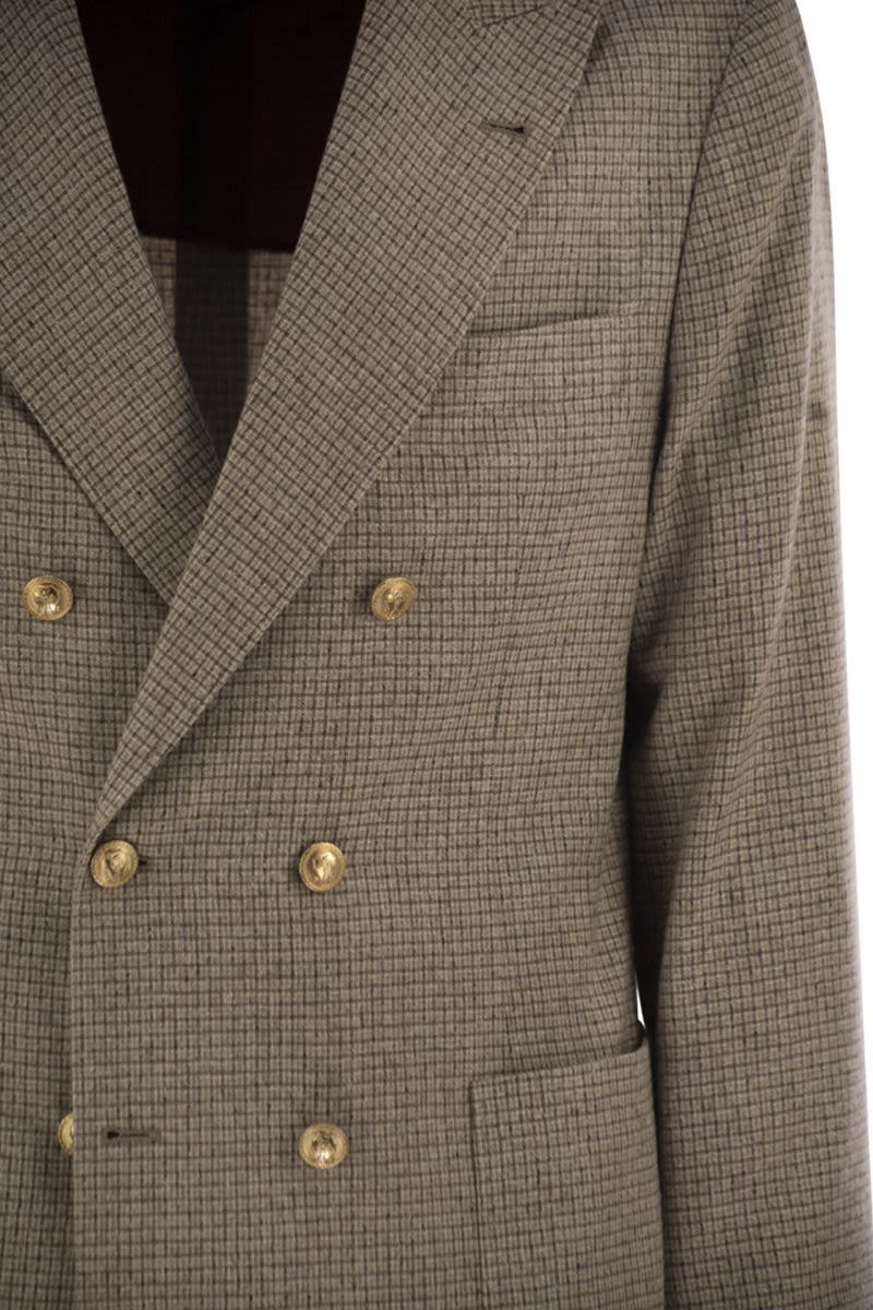 BRUNELLO CUCINELLI One-and-a-Half Breasted Deconstructed Jacket in Checkered Design