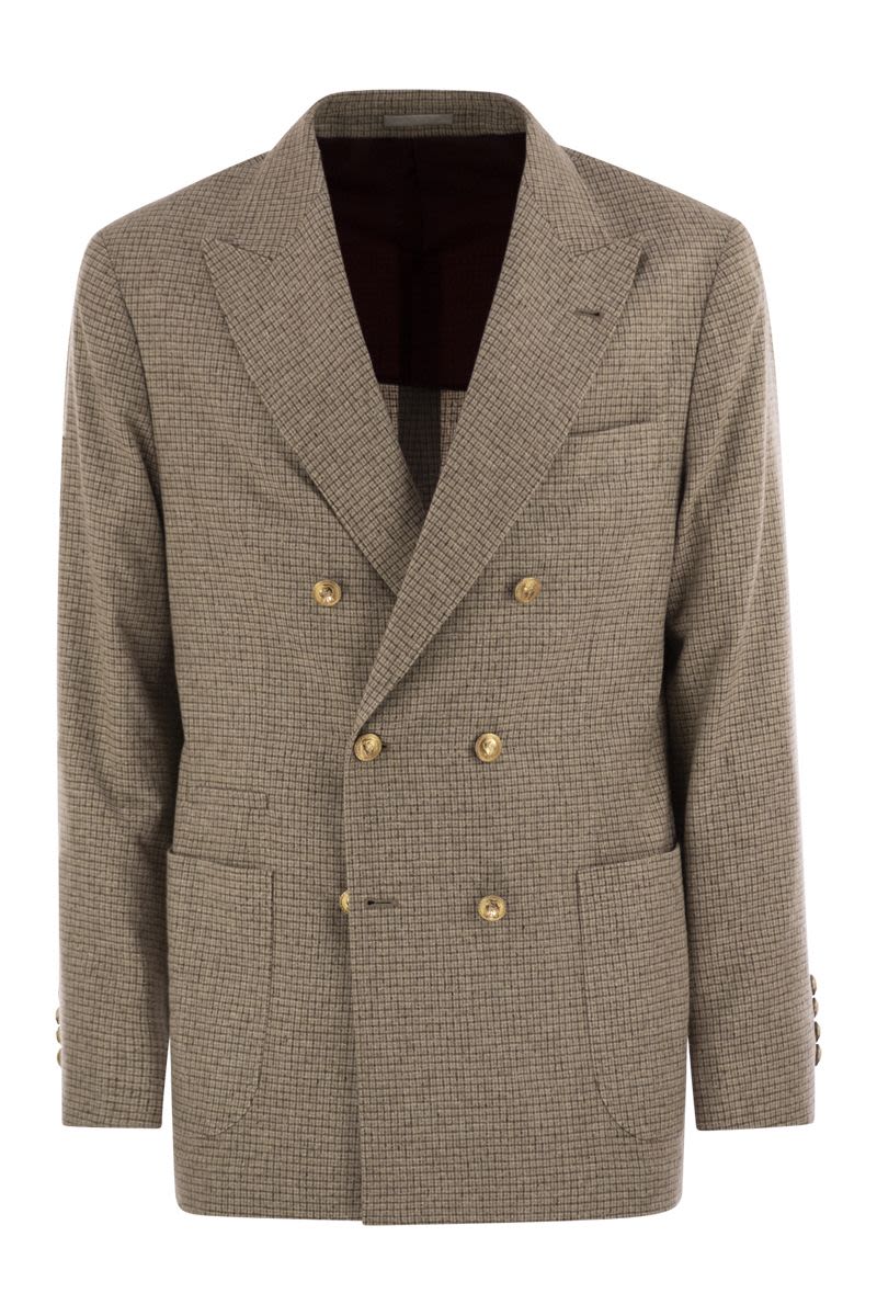 BRUNELLO CUCINELLI Men's Wool and Silk Double-Breasted Jacket