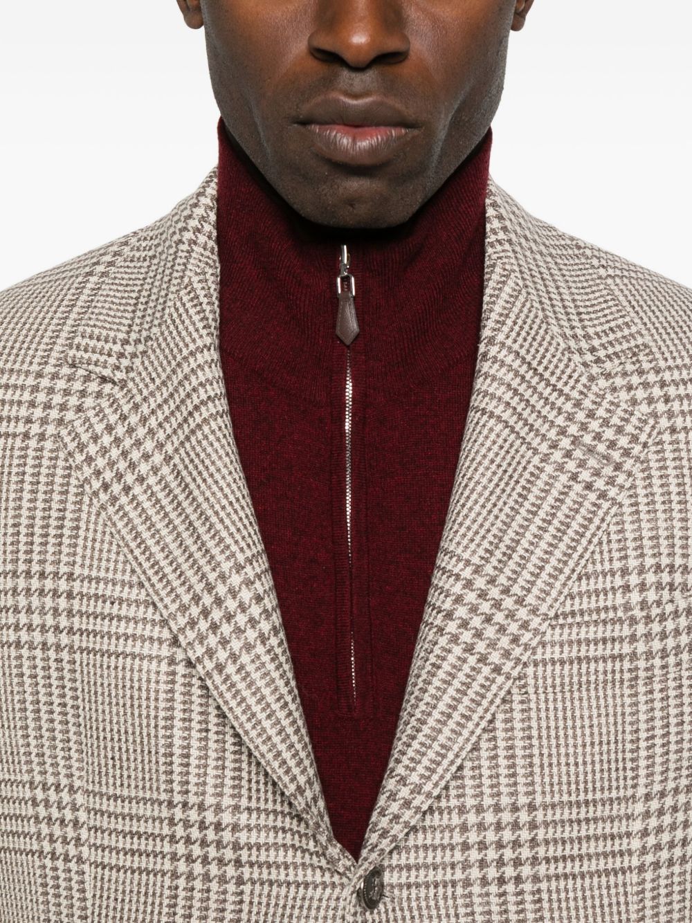 BRUNELLO CUCINELLI Single-Breasted Checkered Jacket for Men