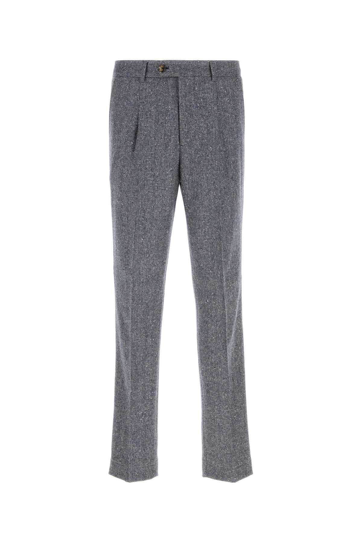 BRUNELLO CUCINELLI Embroidered Wool Blend Trousers for Men