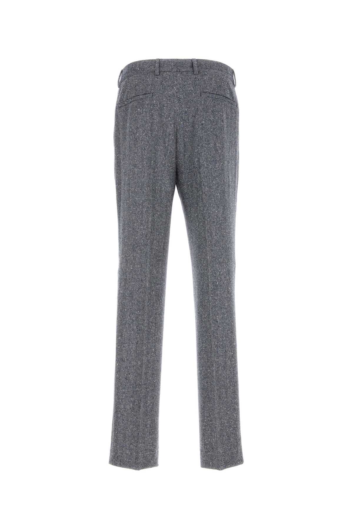 BRUNELLO CUCINELLI Embroidered Wool Blend Trousers for Men