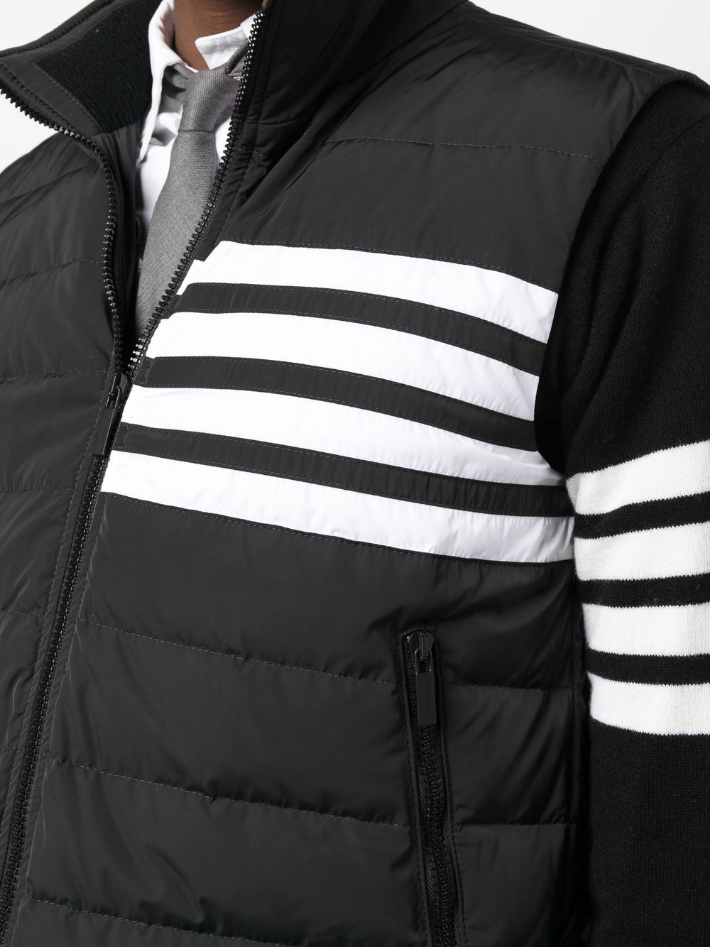 THOM BROWNE Full Zip Field Vest with Tricolor Detail (Men's Sizes 00-5)