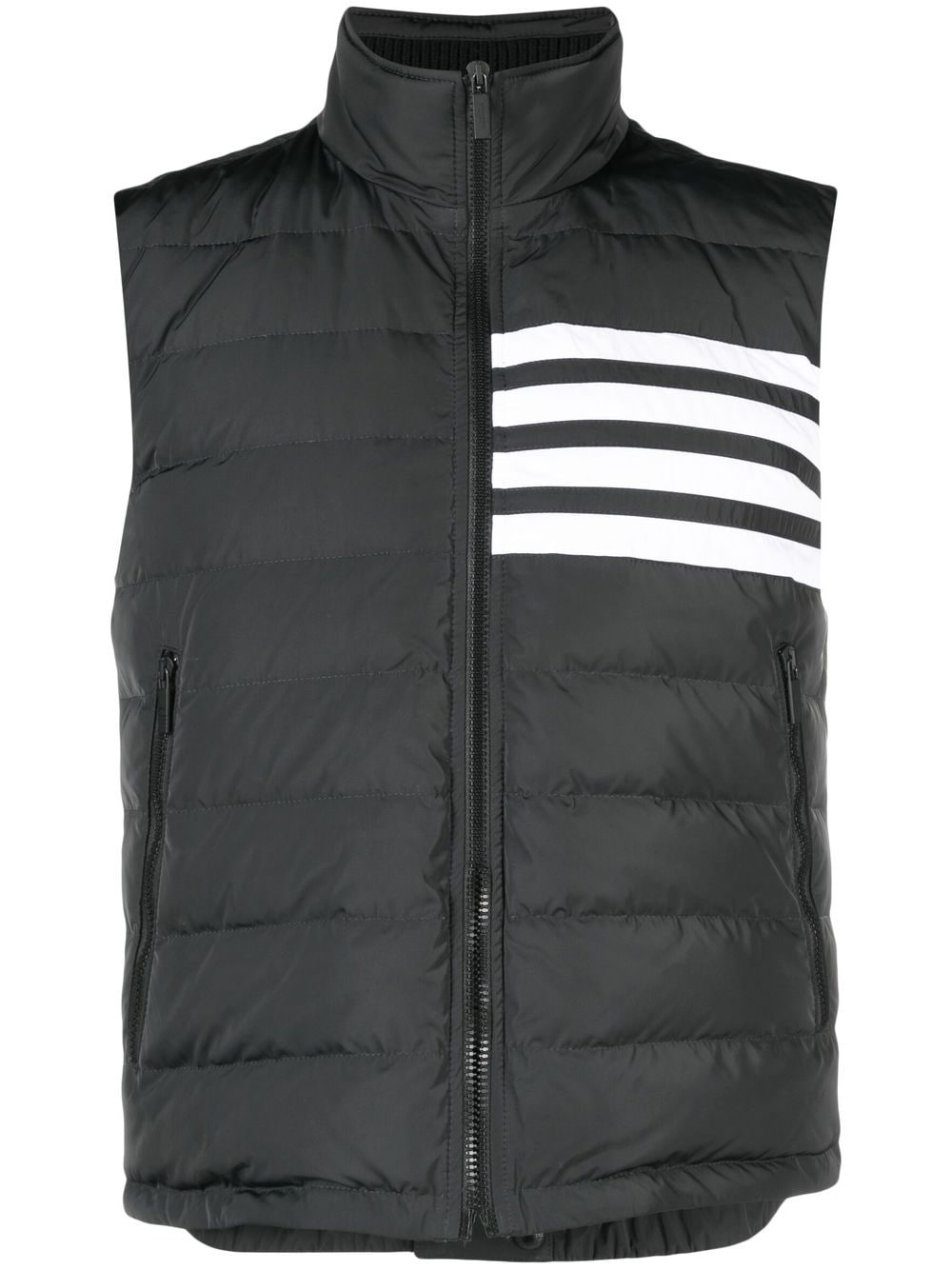 THOM BROWNE Full Zip Field Vest with Tricolor Detail (Men's Sizes 00-5)