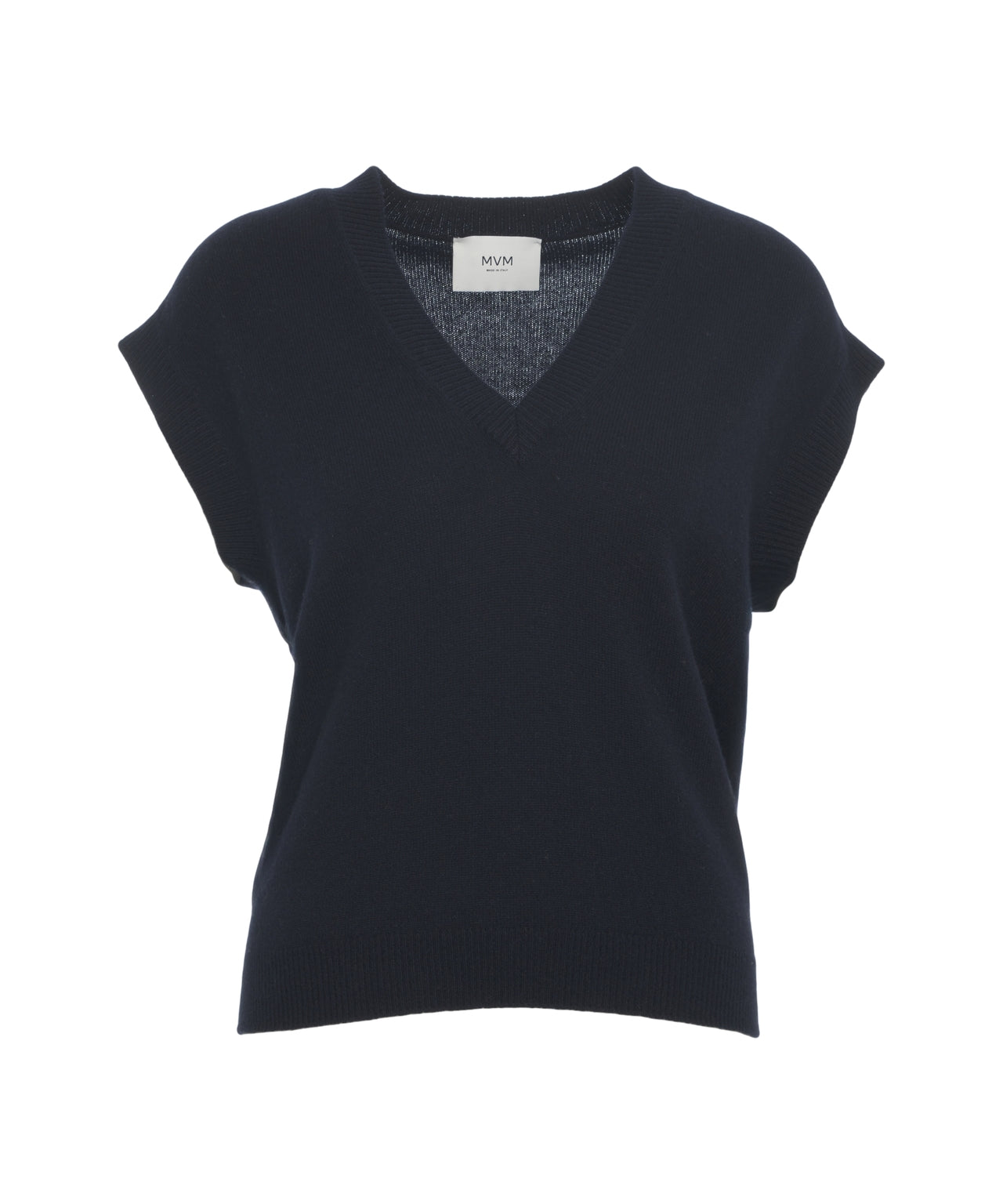 MVM Cashmere Gilet with V-Neck and Short Sleeves