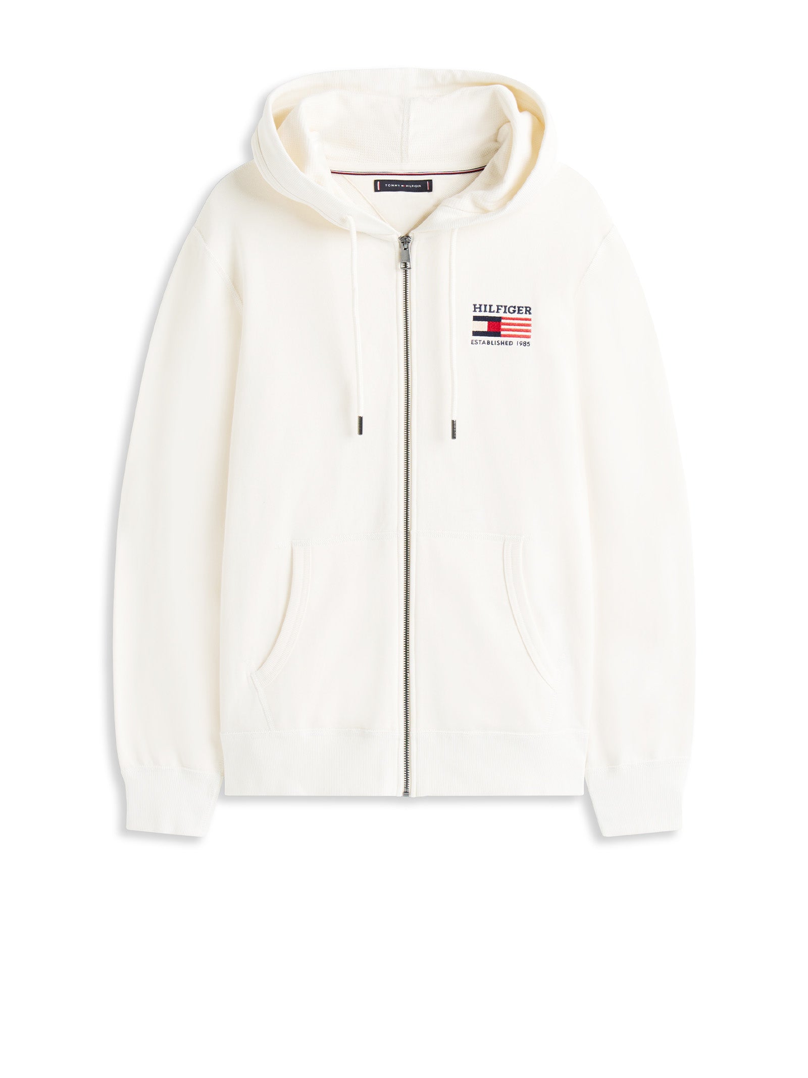 TOMMY HILFIGER Men's Logo Hoodie with Front Zip Closure