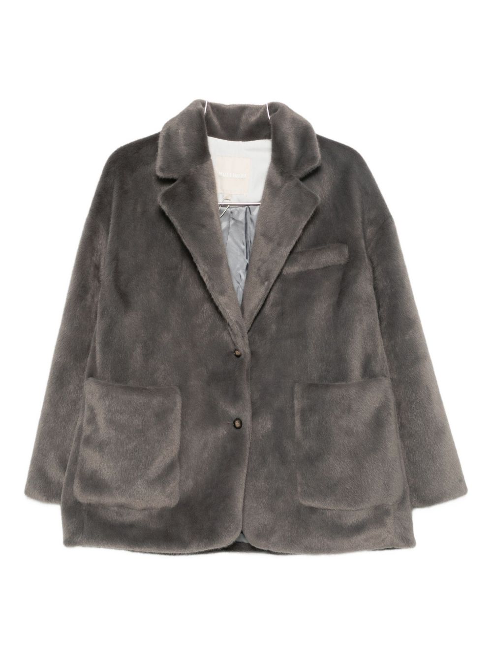 MOLLIOLLI Chic Faux Fur Jacket with Notched Lapels