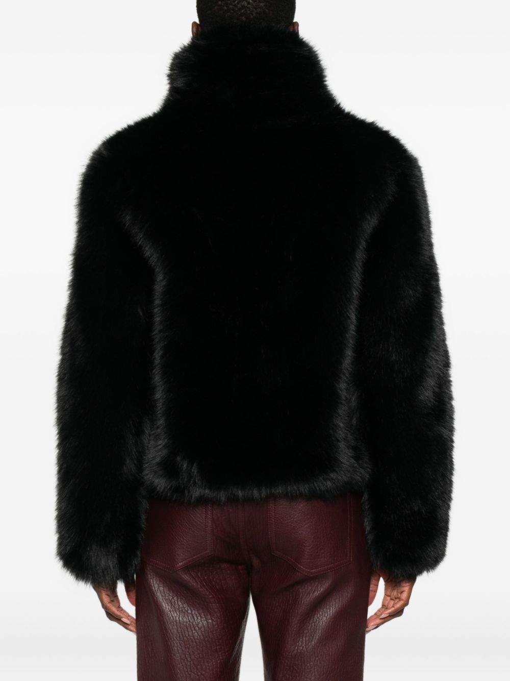 MOLLIOLLI Royal Faux Fur Jacket with Buckle Detail for Women