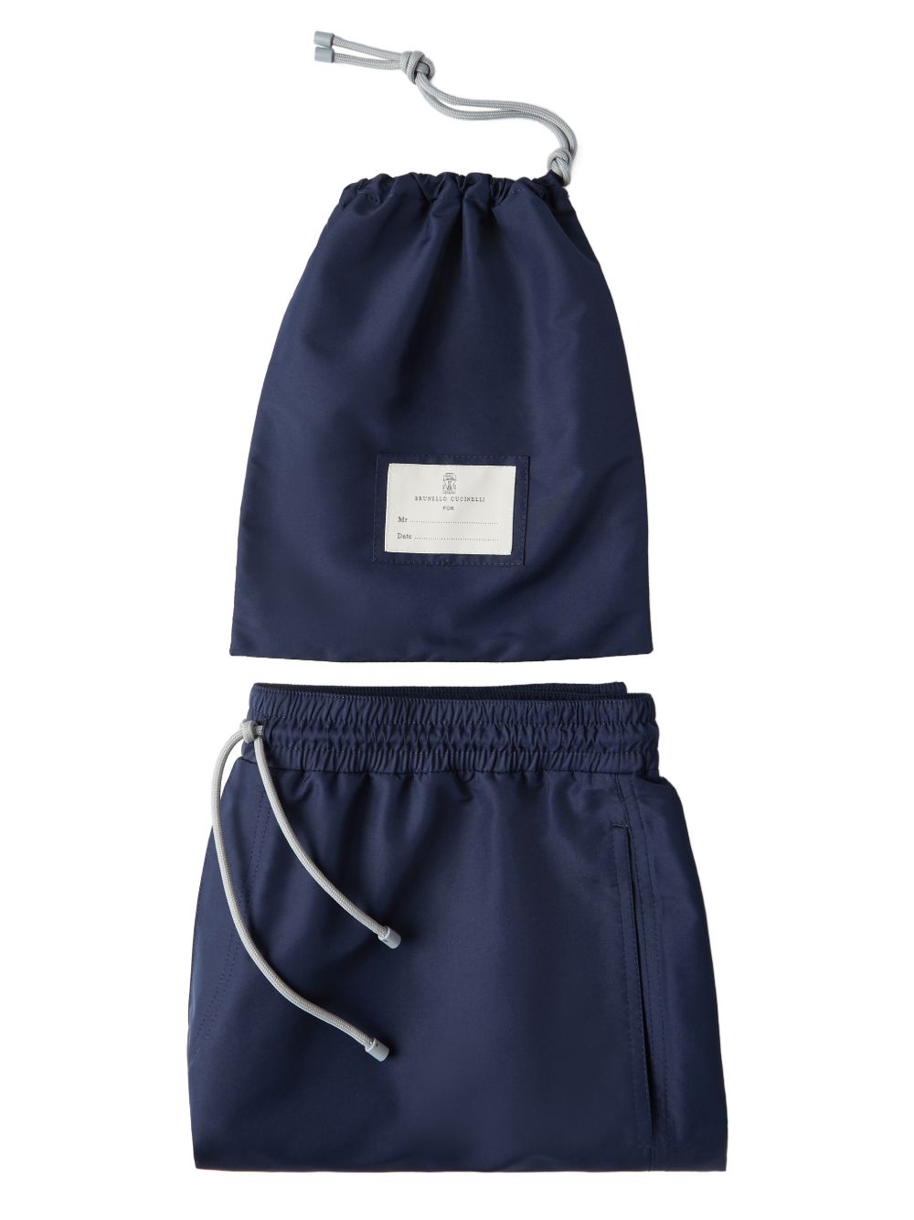 BRUNELLO CUCINELLI Men's Mini Swim Shorts with Drawstring Fastening