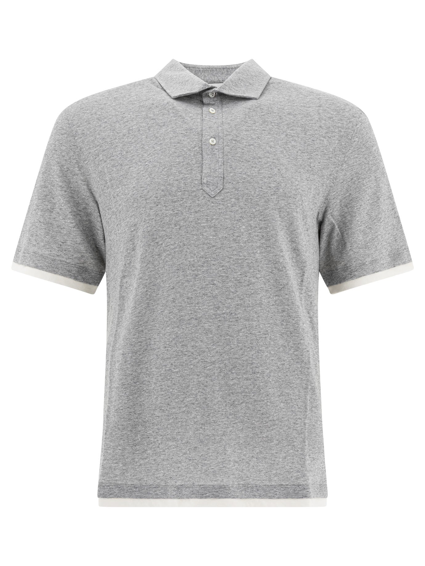 BRUNELLO CUCINELLI Linen-Cotton Blend Classic Fit Polo Shirt