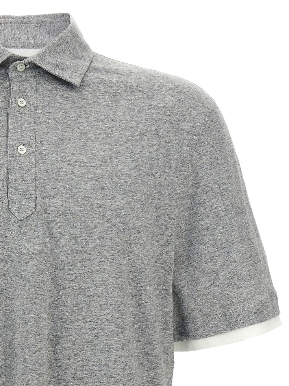 BRUNELLO CUCINELLI Mélange Effect Polo Shirt for Men