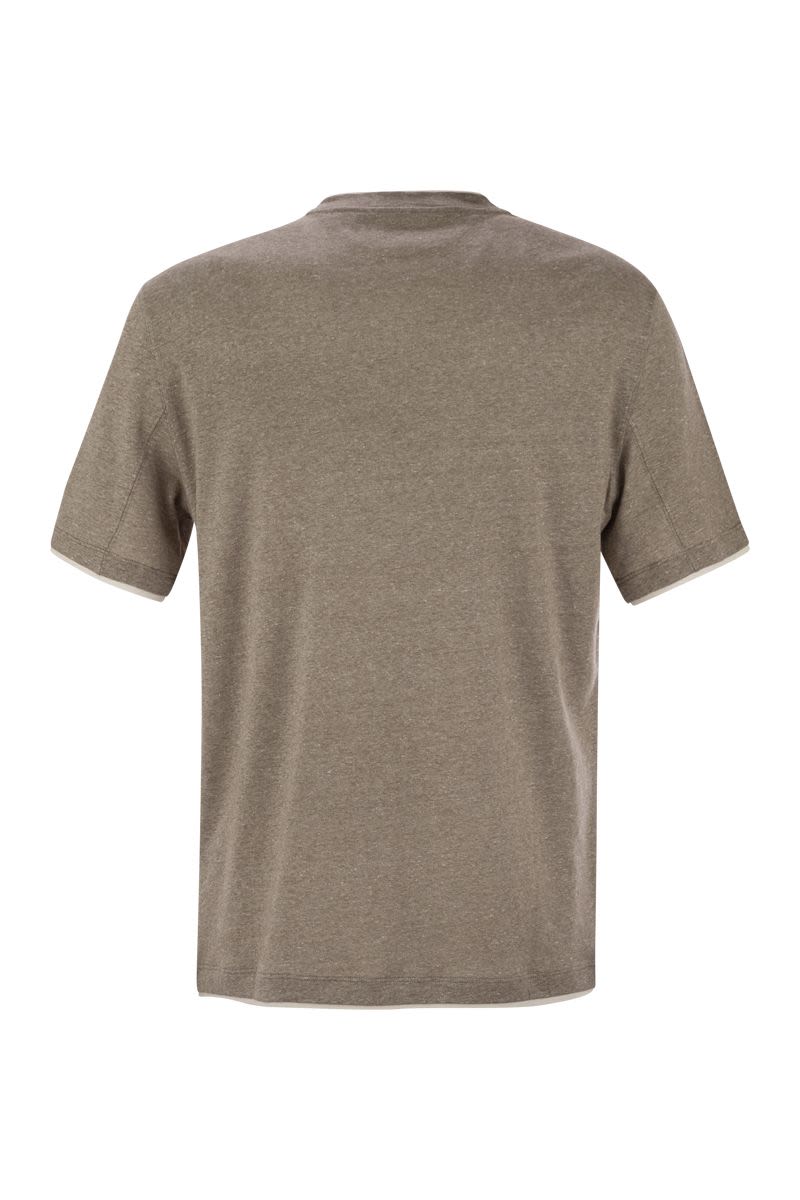 BRUNELLO CUCINELLI Crew-Neck T-Shirt with Faux Layering for Men