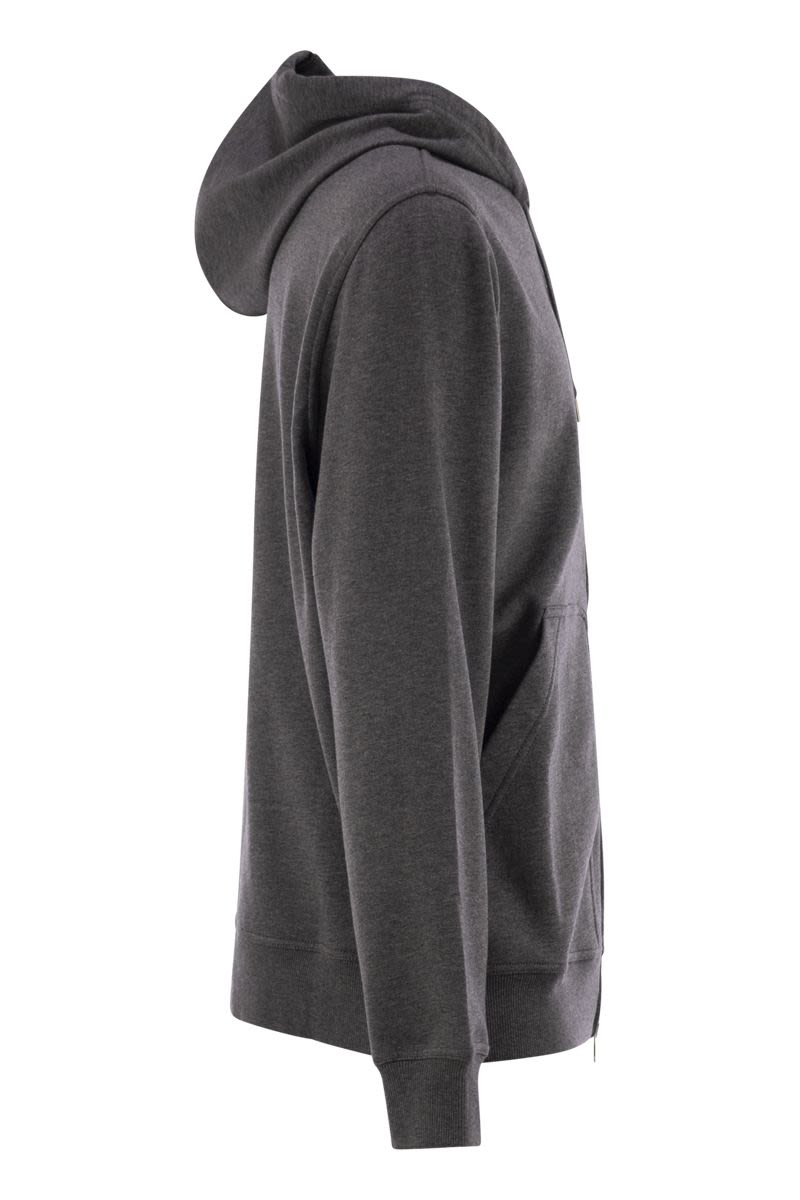BRUNELLO CUCINELLI Lightweight Cotton Fleece Zip-Up Hoodie for Men