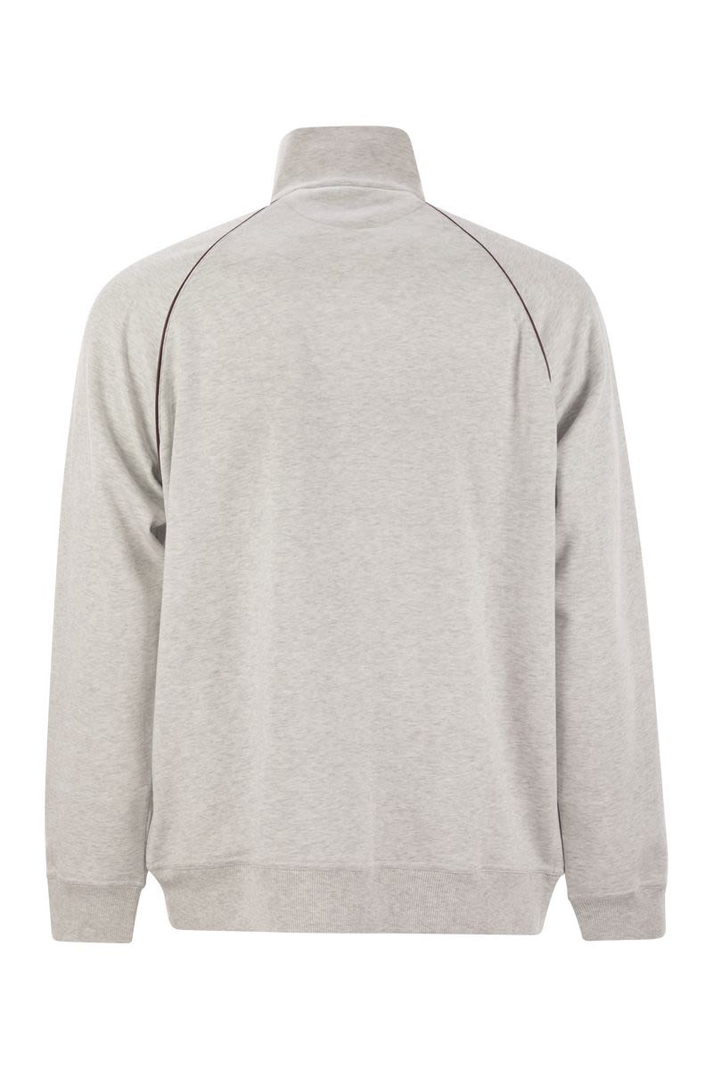 BRUNELLO CUCINELLI High-Necked Travel Topwear with Zip and Piping