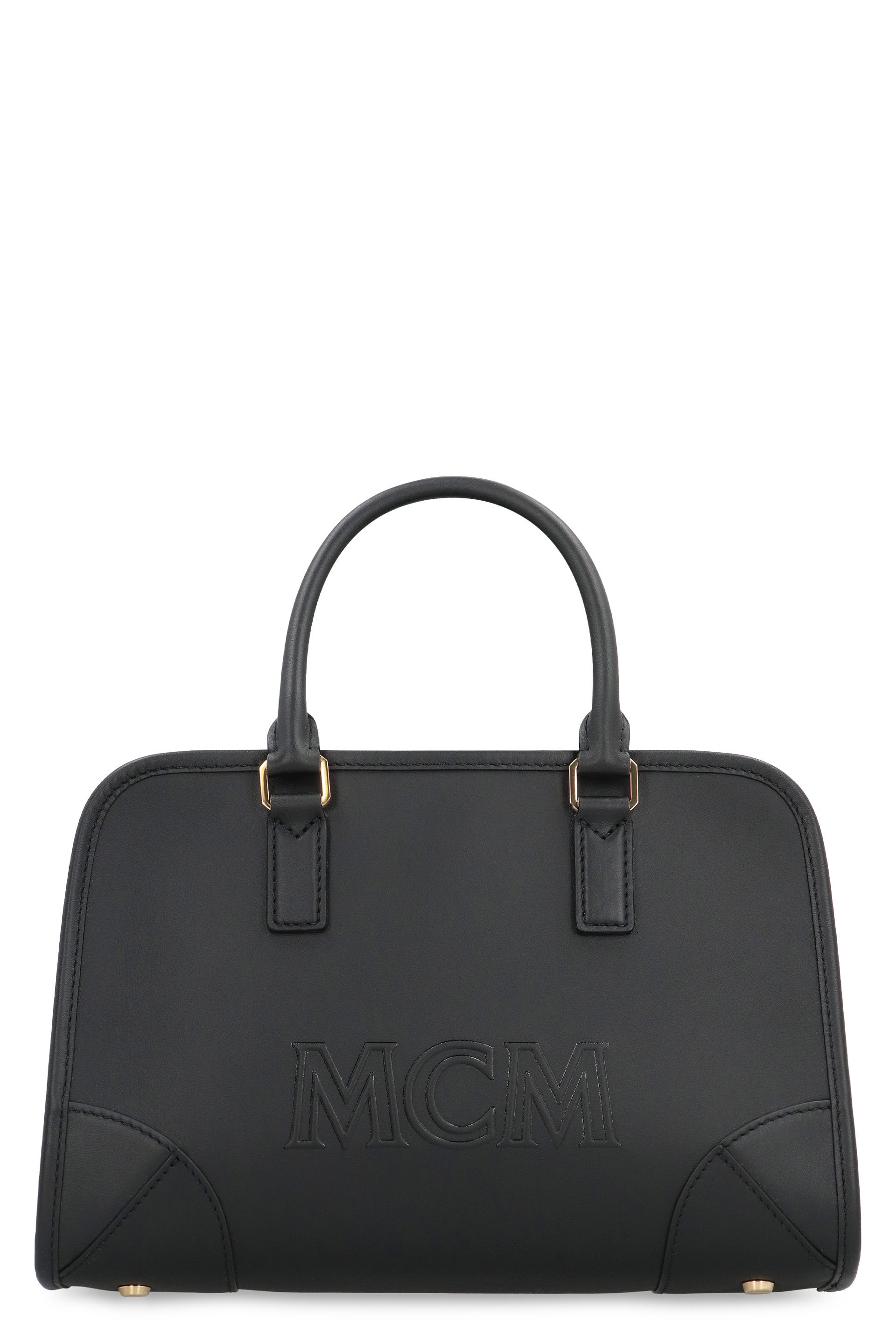 MCM Smooth Leather Handbag with Adjustable Strap - 28 cm Width