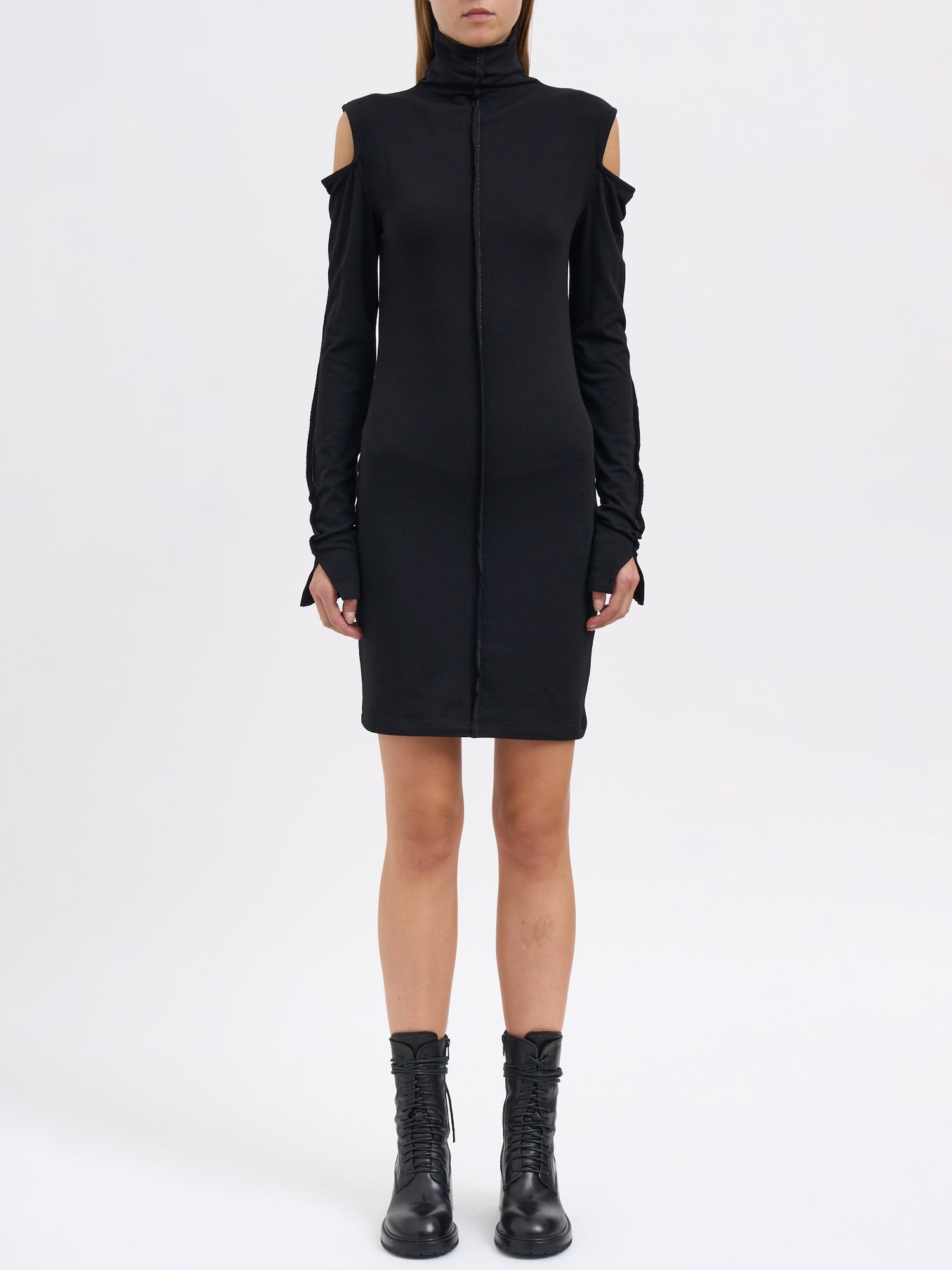 THOM KROM Mini High-Neck Slim Fit Dress
