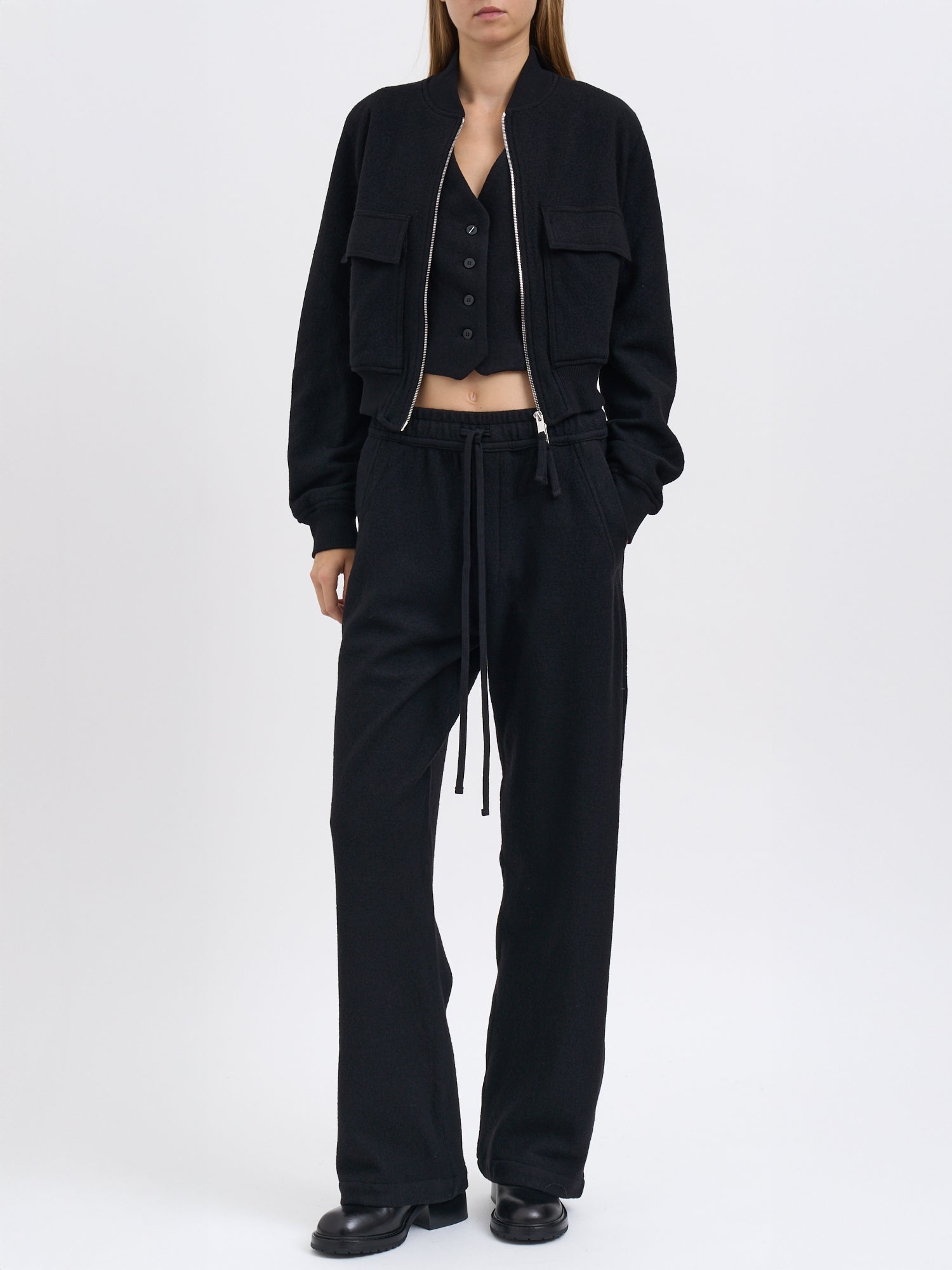 THOM KROM Women's Comfortable Wool Bomber Jacket