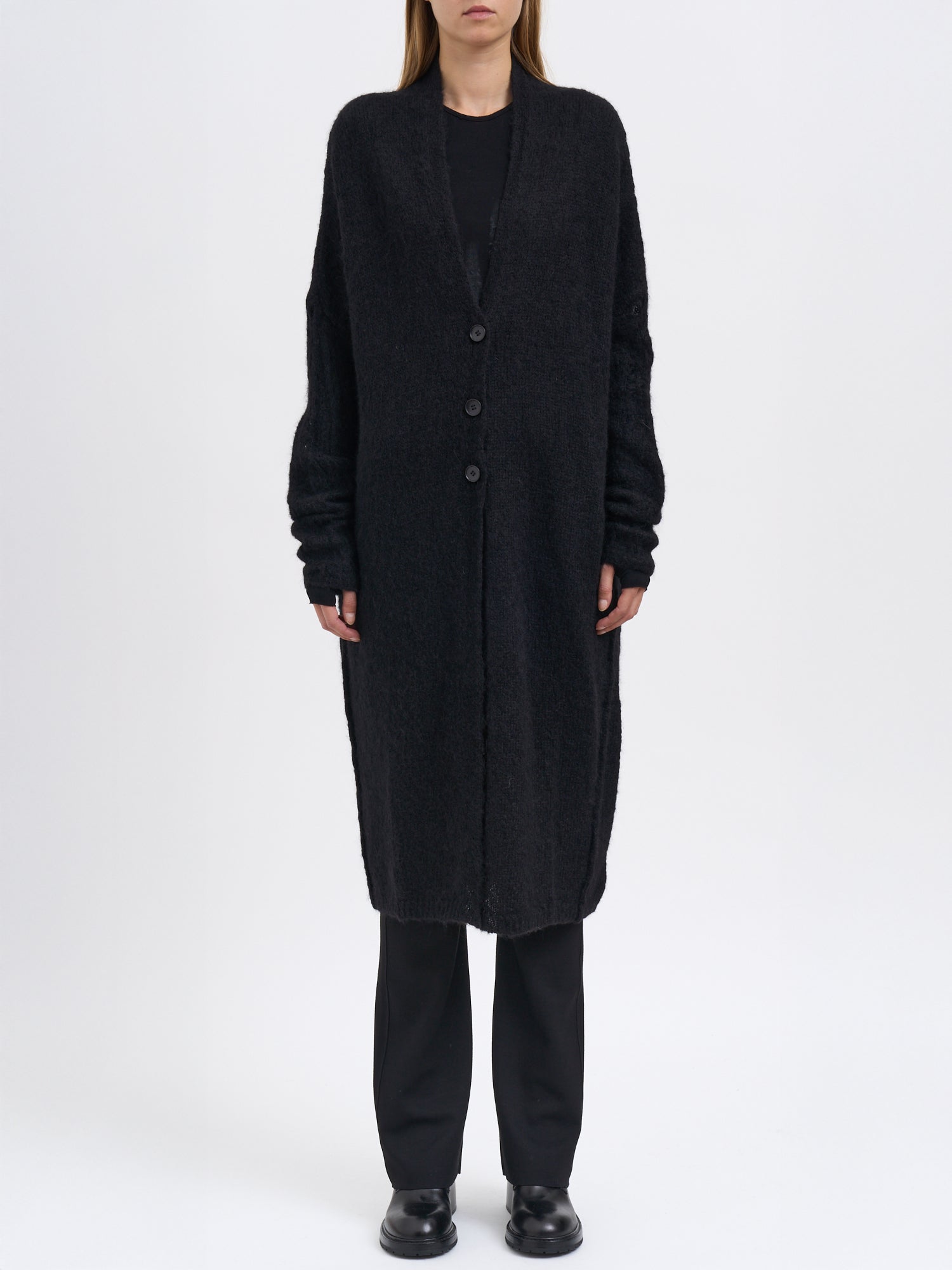 THOM KROM Long Oversized Cardigan with Fitted Sleeves
