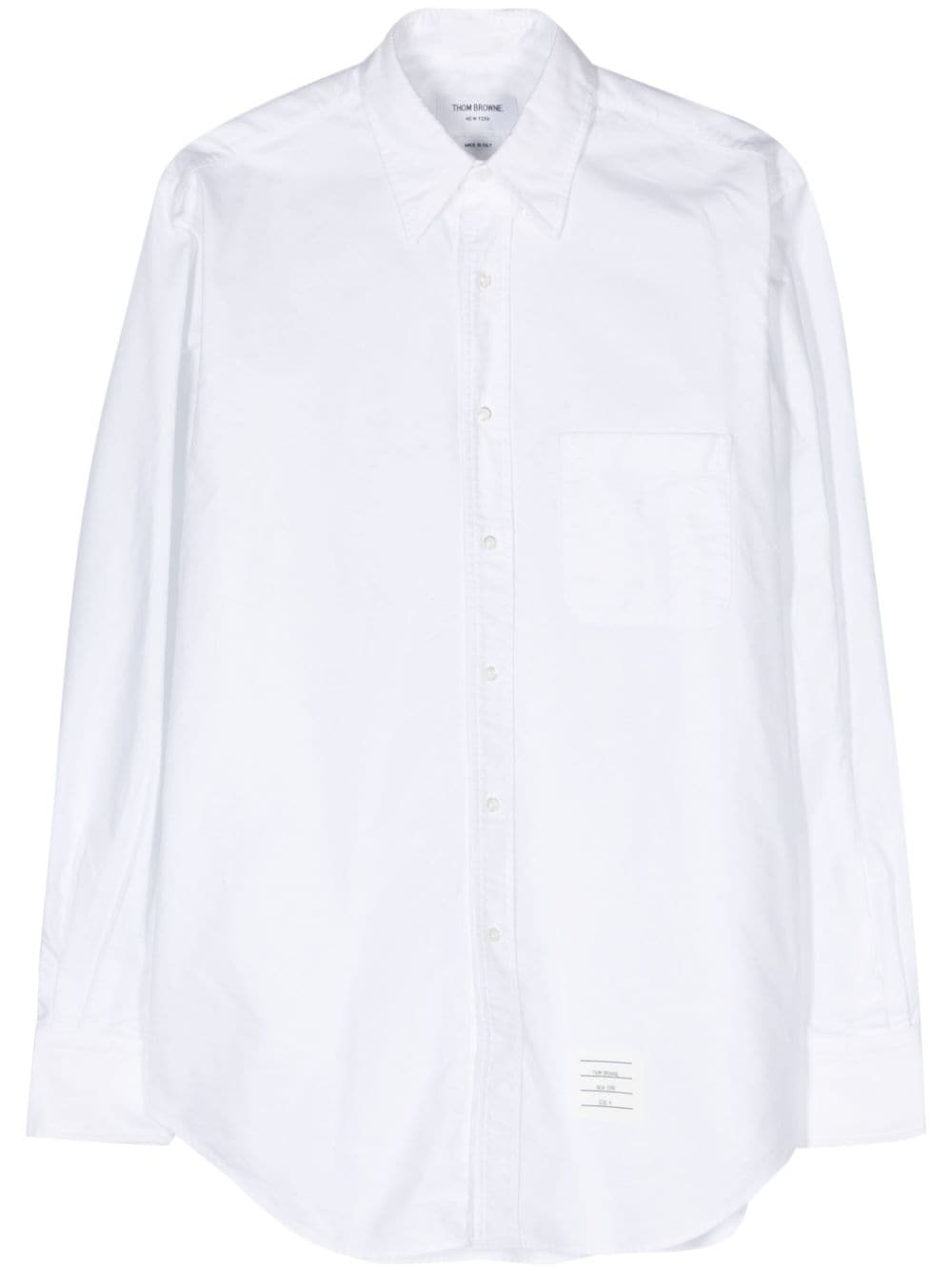THOM BROWNE Classic Cotton Shirt with Grosgrain Loop Tab