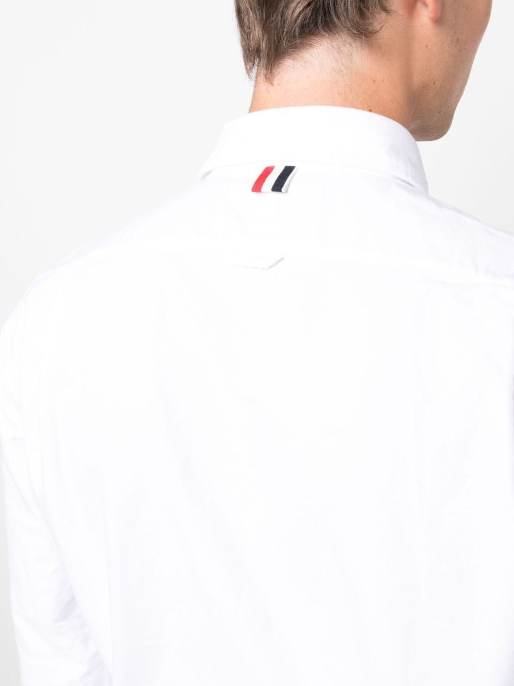 THOM BROWNE Classic Cotton Shirt with Grosgrain Loop Tab