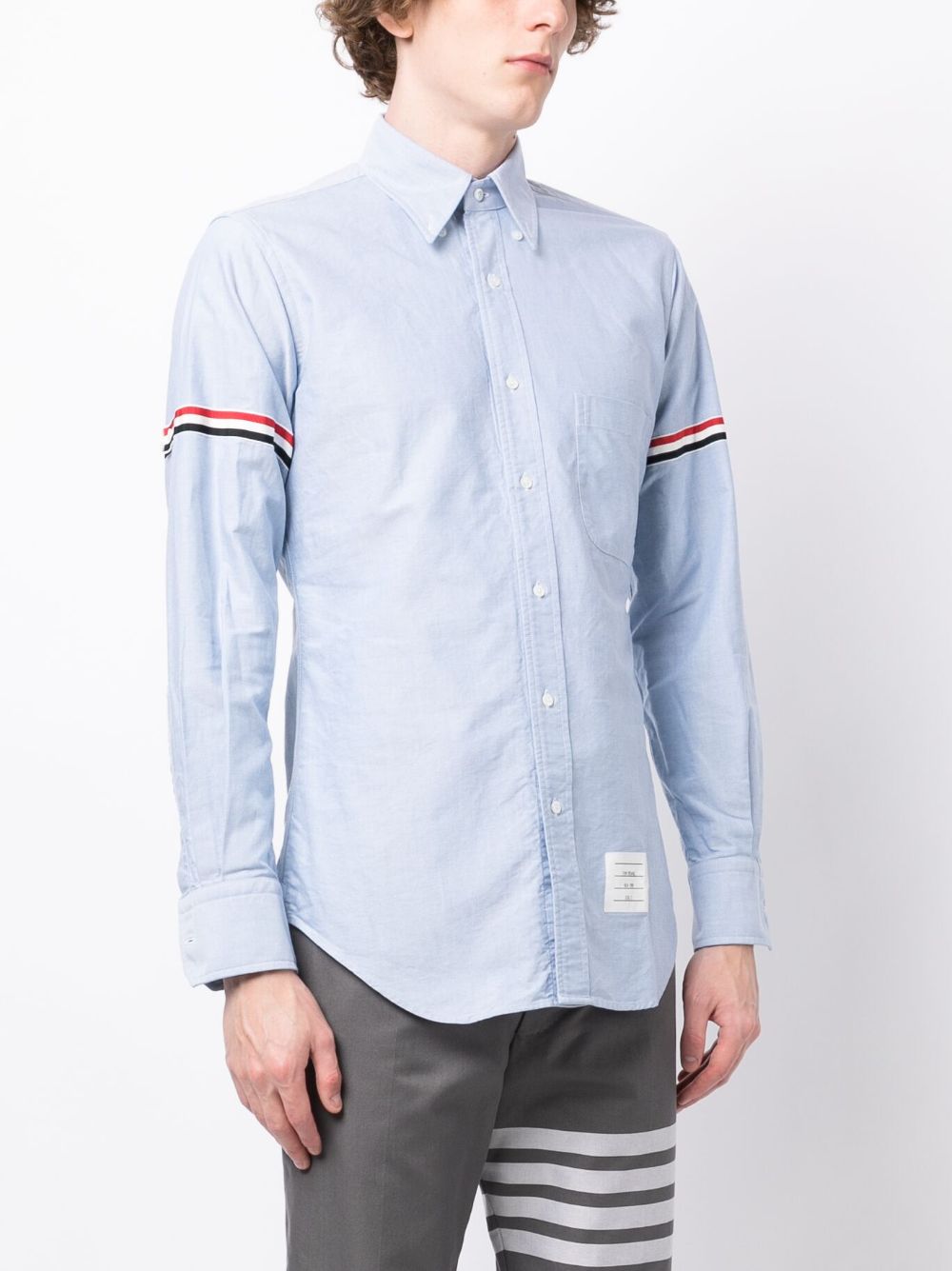 THOM BROWNE Classic Cotton Shirt with RWB Stripe