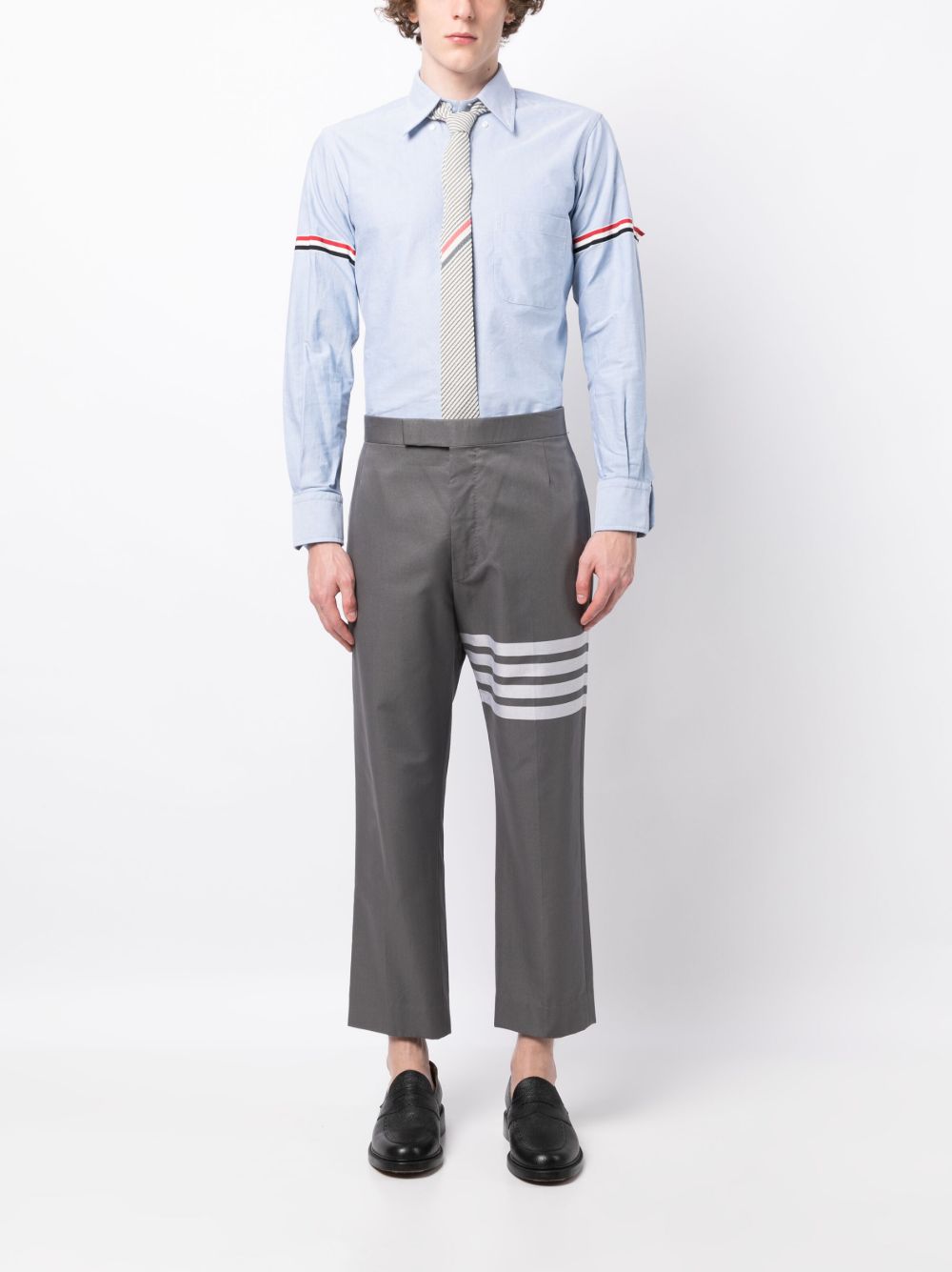 THOM BROWNE Classic Cotton Shirt with RWB Stripe