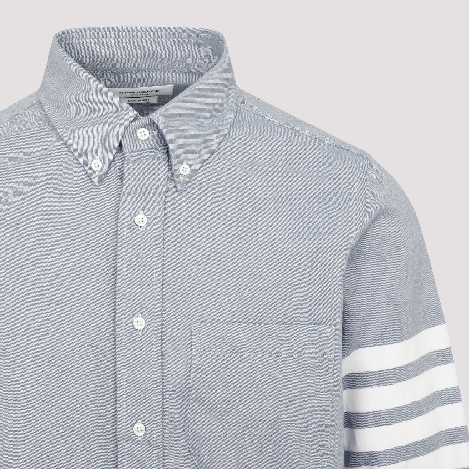 THOM BROWNE Light Blue Straight Fit Shirt for Men
