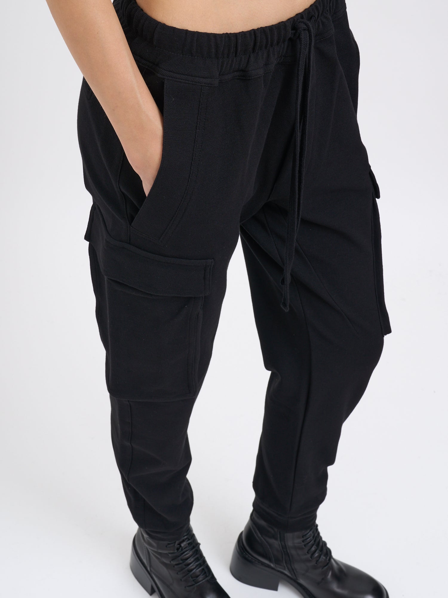 THOM KROM Women's Drop-Crotch Slim Leg Cargo Jogger Pants