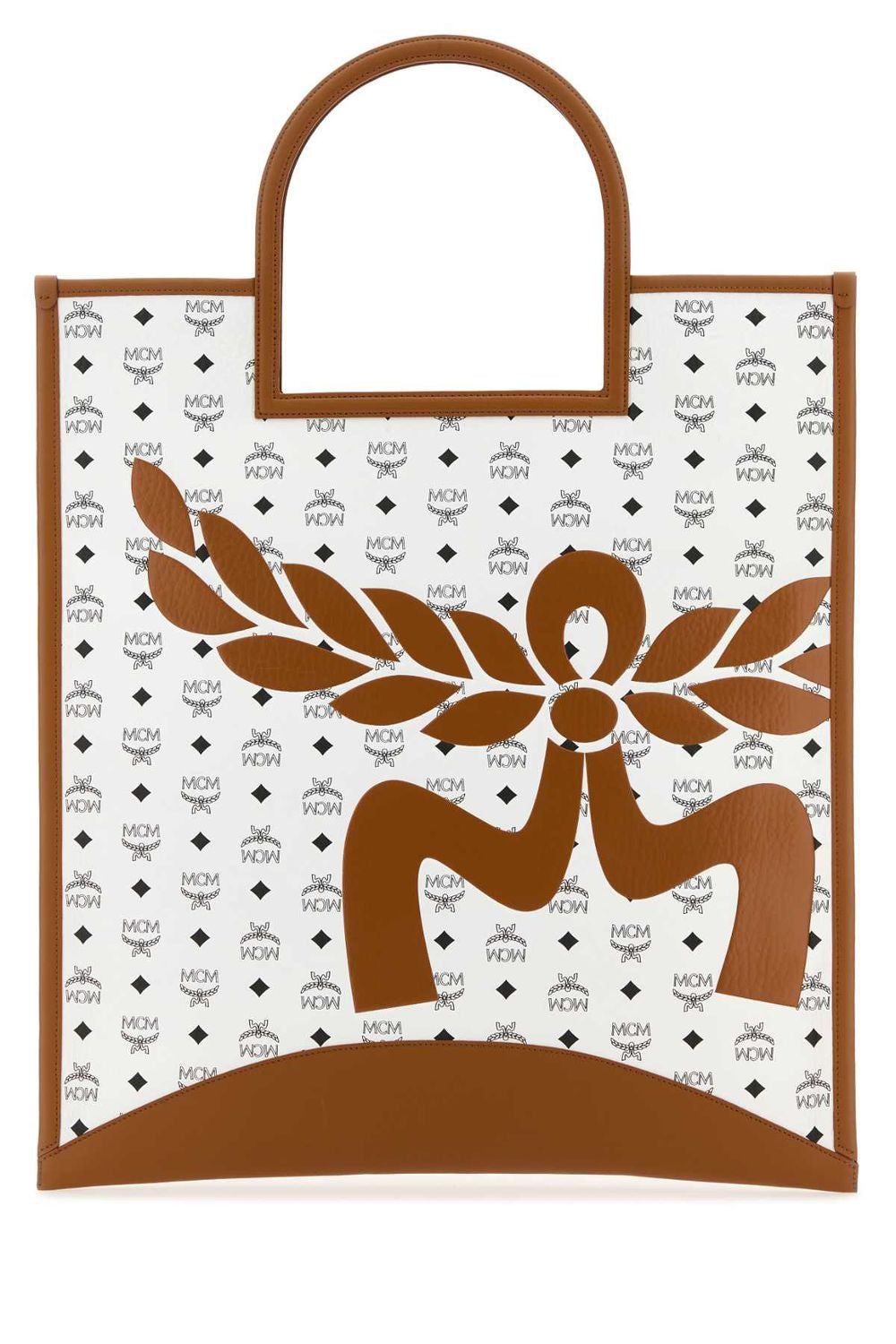 MCM XL Printed Canvas Shopping Handbag