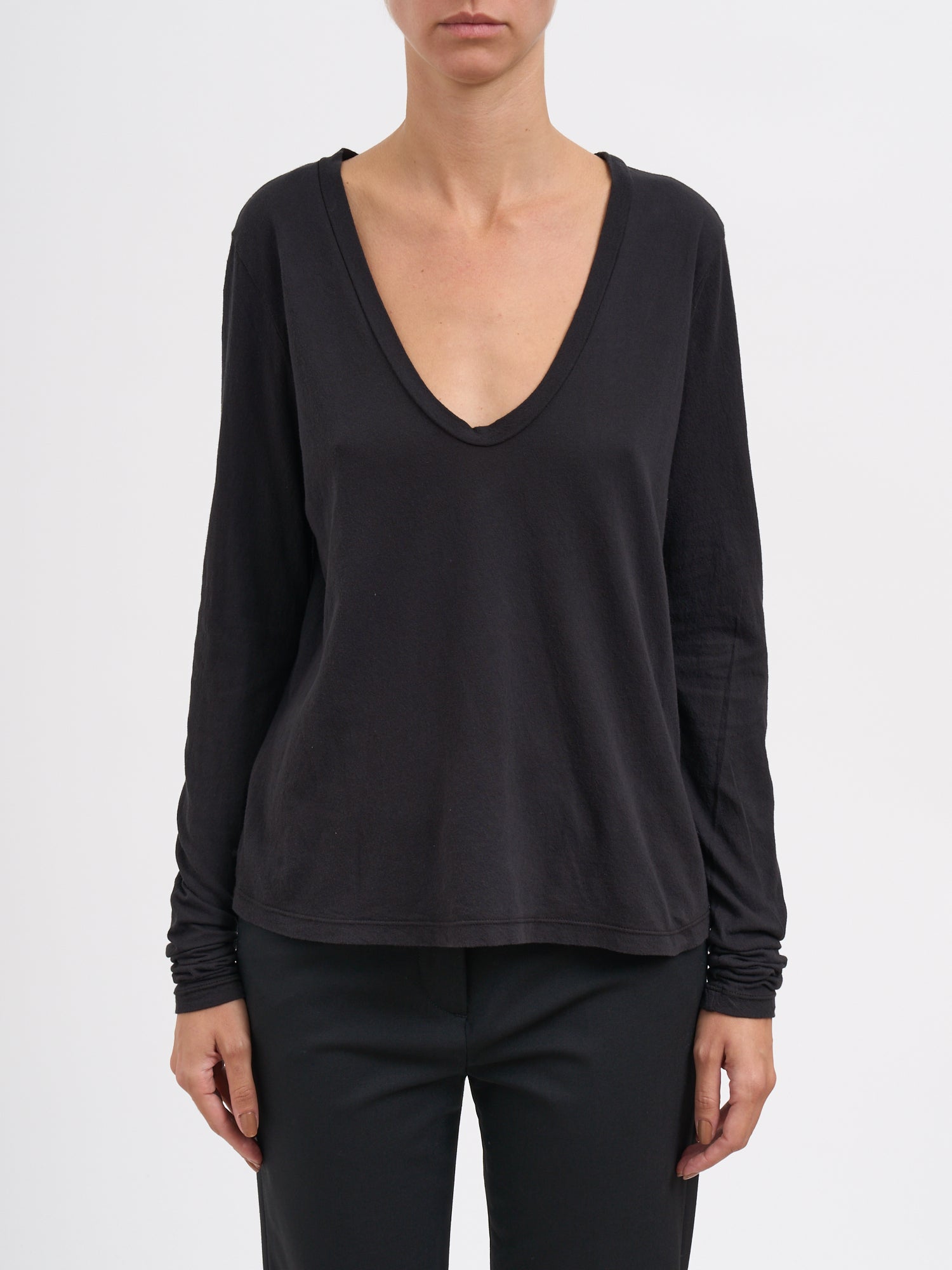 JAMES PERSE V-Neck Long Sleeve T-Shirt M/L