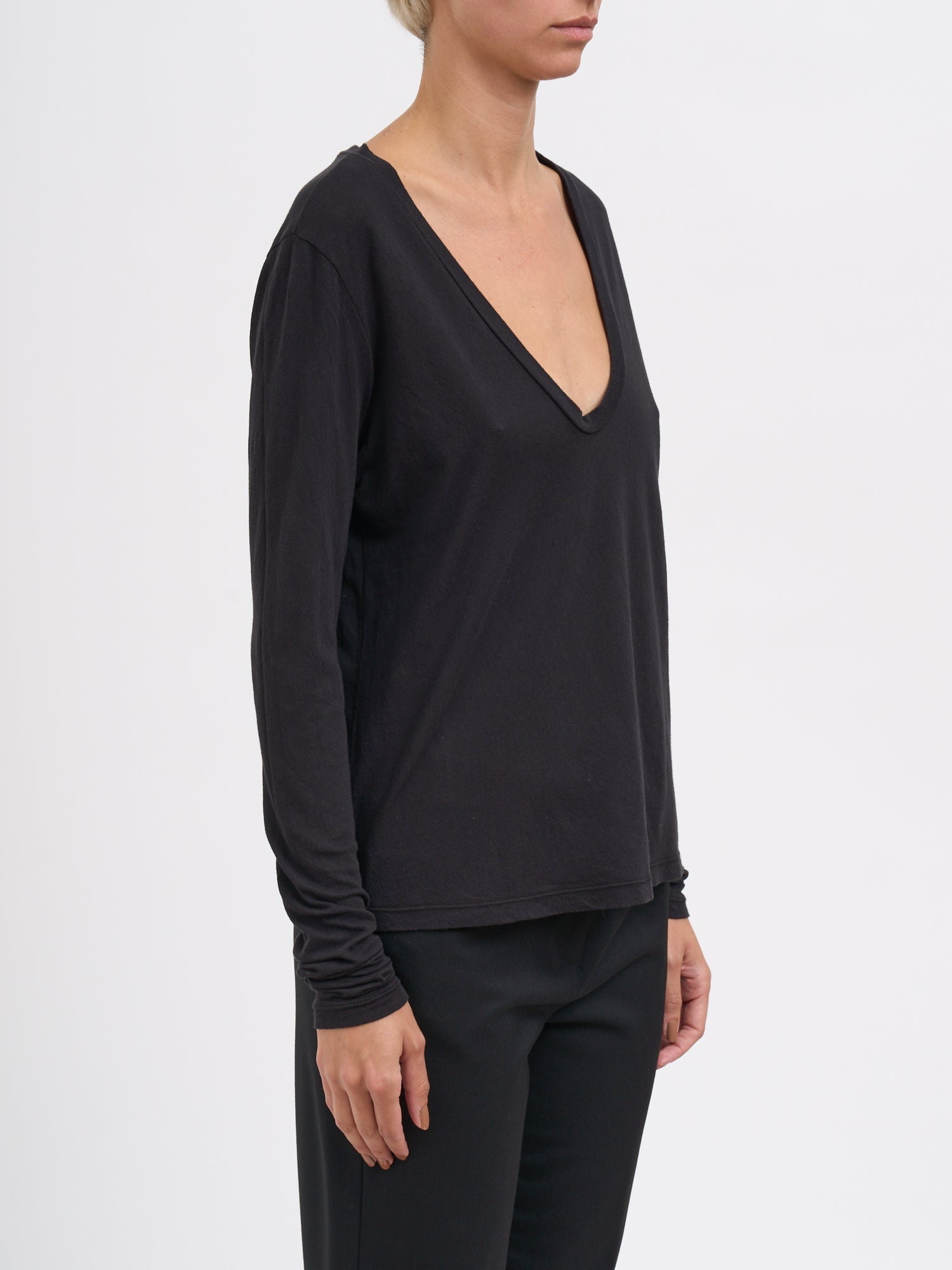 JAMES PERSE V-Neck Long Sleeve T-Shirt M/L