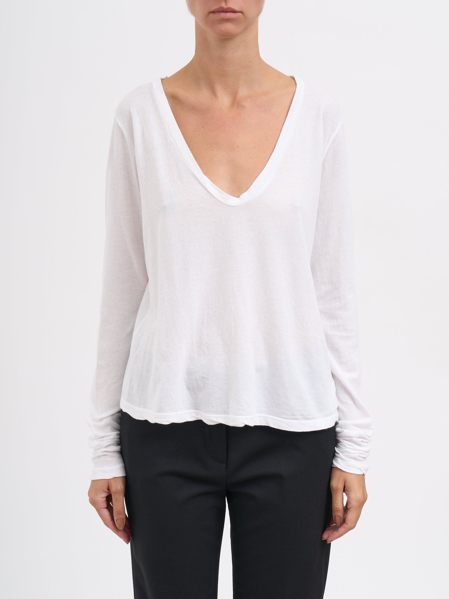 JAMES PERSE V-Neck Long Sleeve T-Shirt M/L