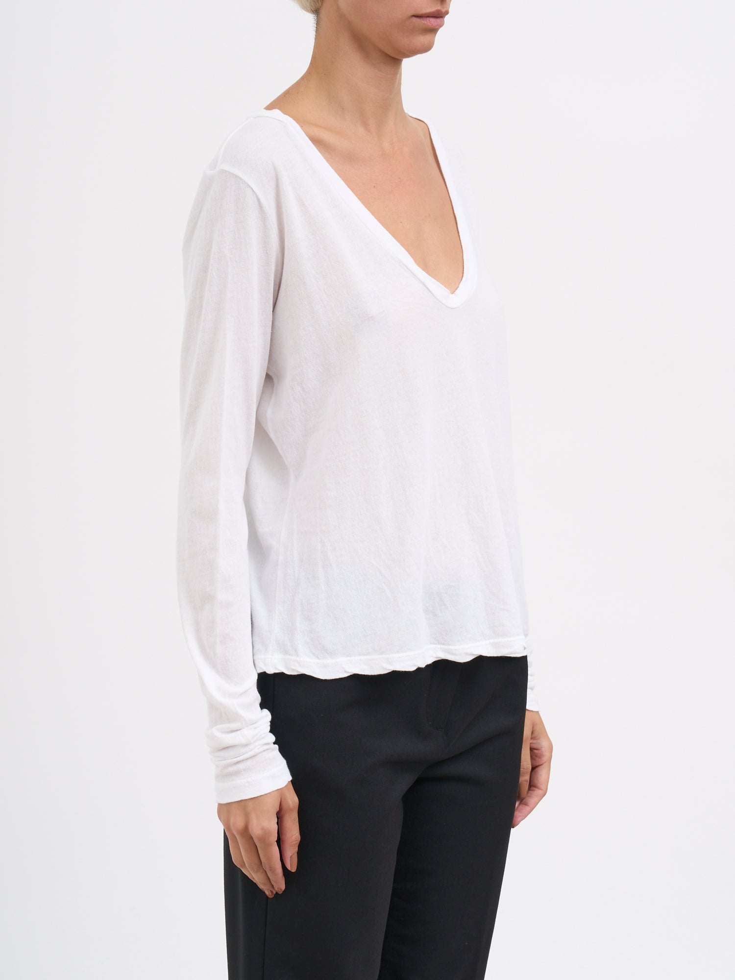 JAMES PERSE V-Neck Long Sleeve T-Shirt M/L