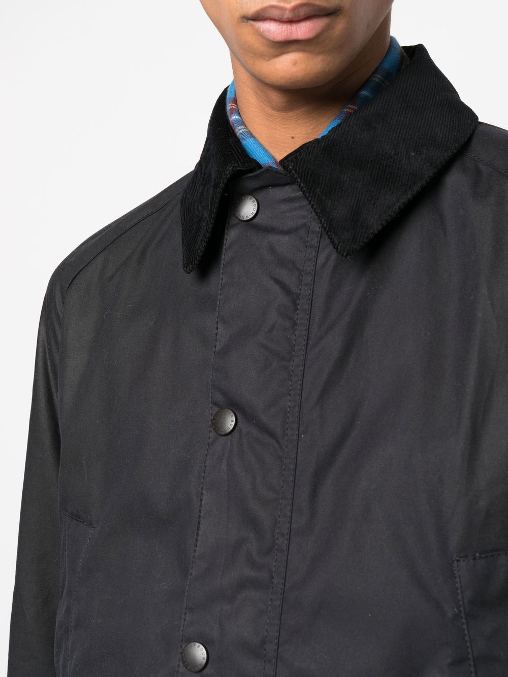 BARBOUR Men's Regular Fit Waxed Cotton Jacket - Size L