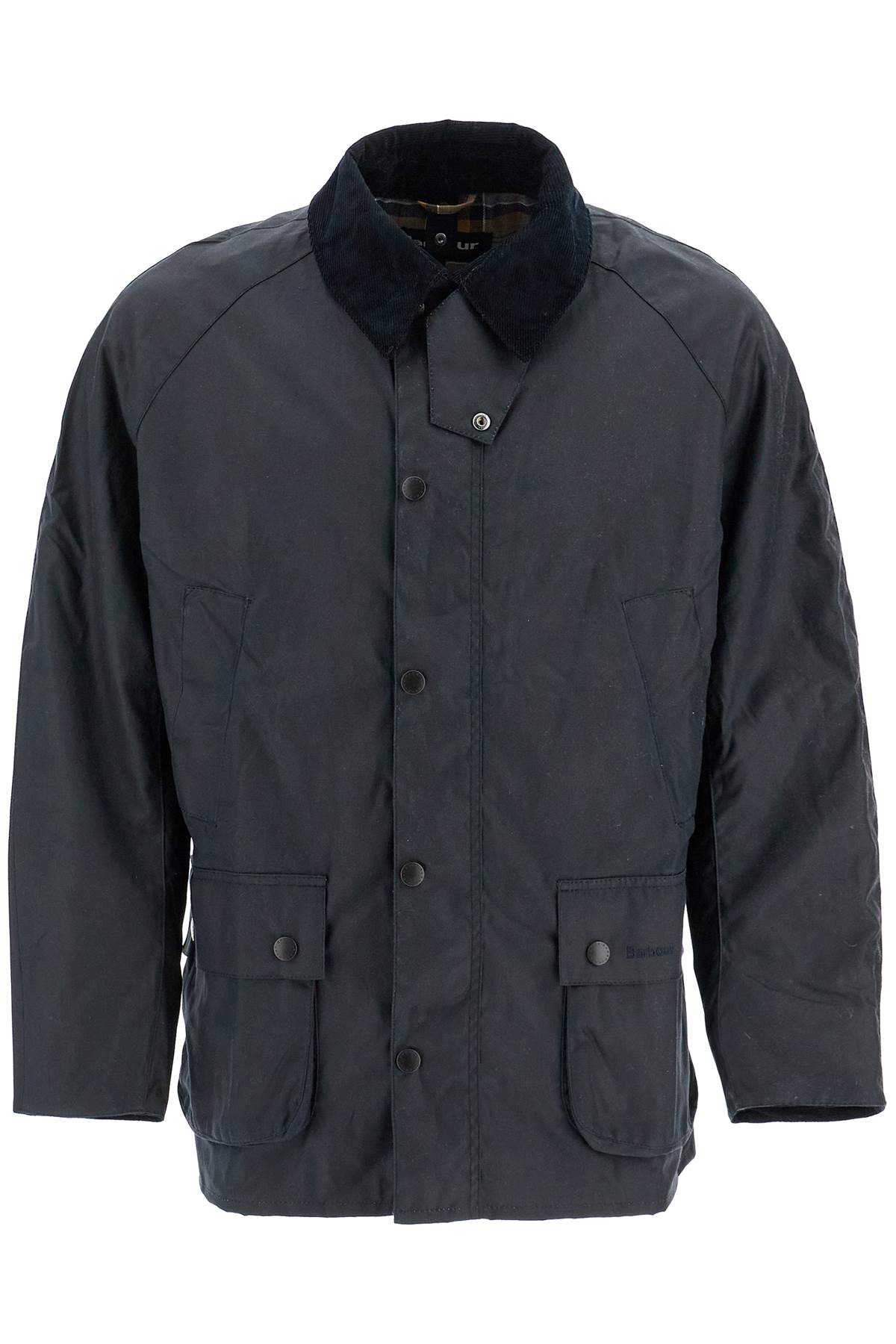 BARBOUR Waxed Cotton Jacket with Corduroy Collar for Men
