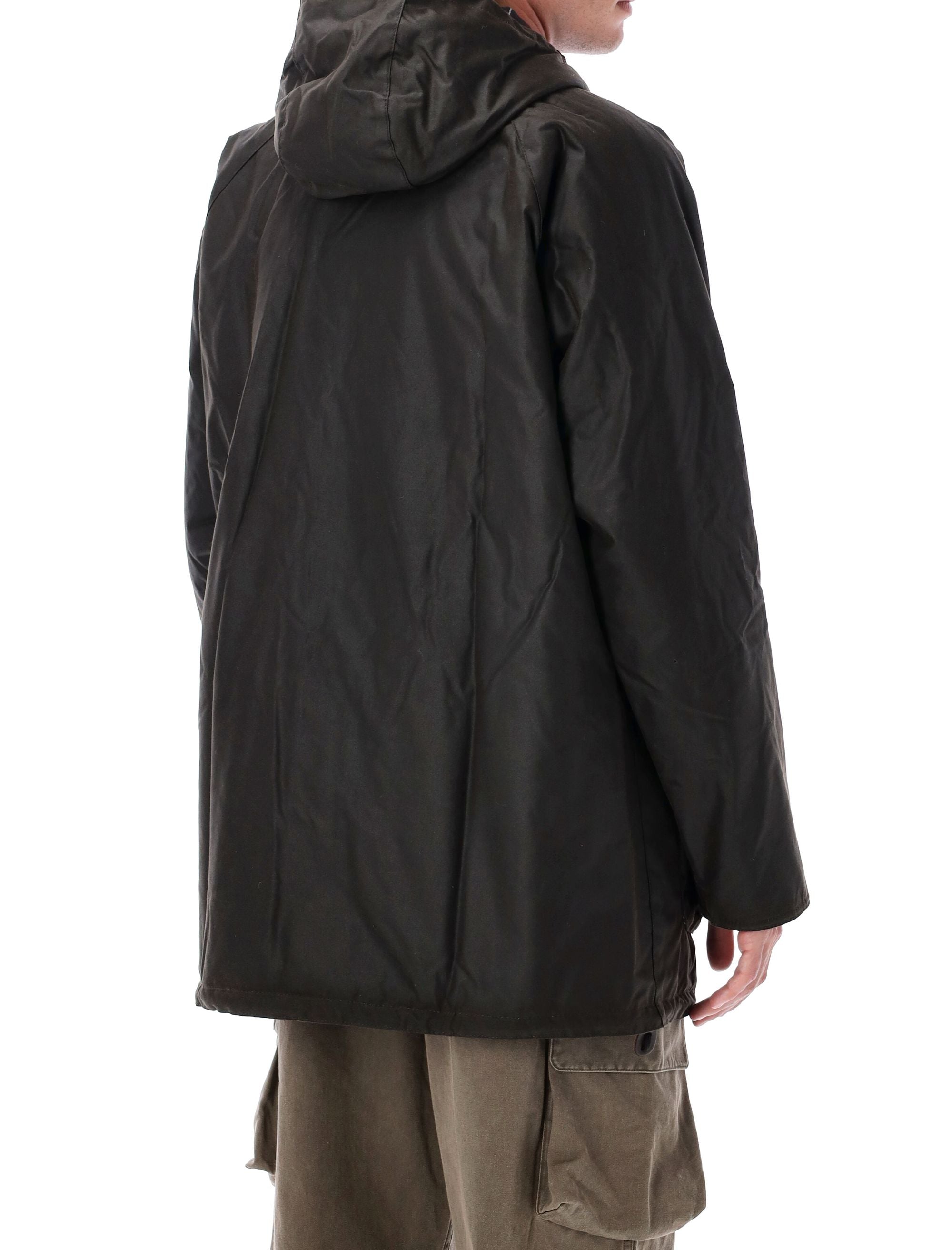 BARBOUR Men's Waxed Cotton Parka Jacket - Size L