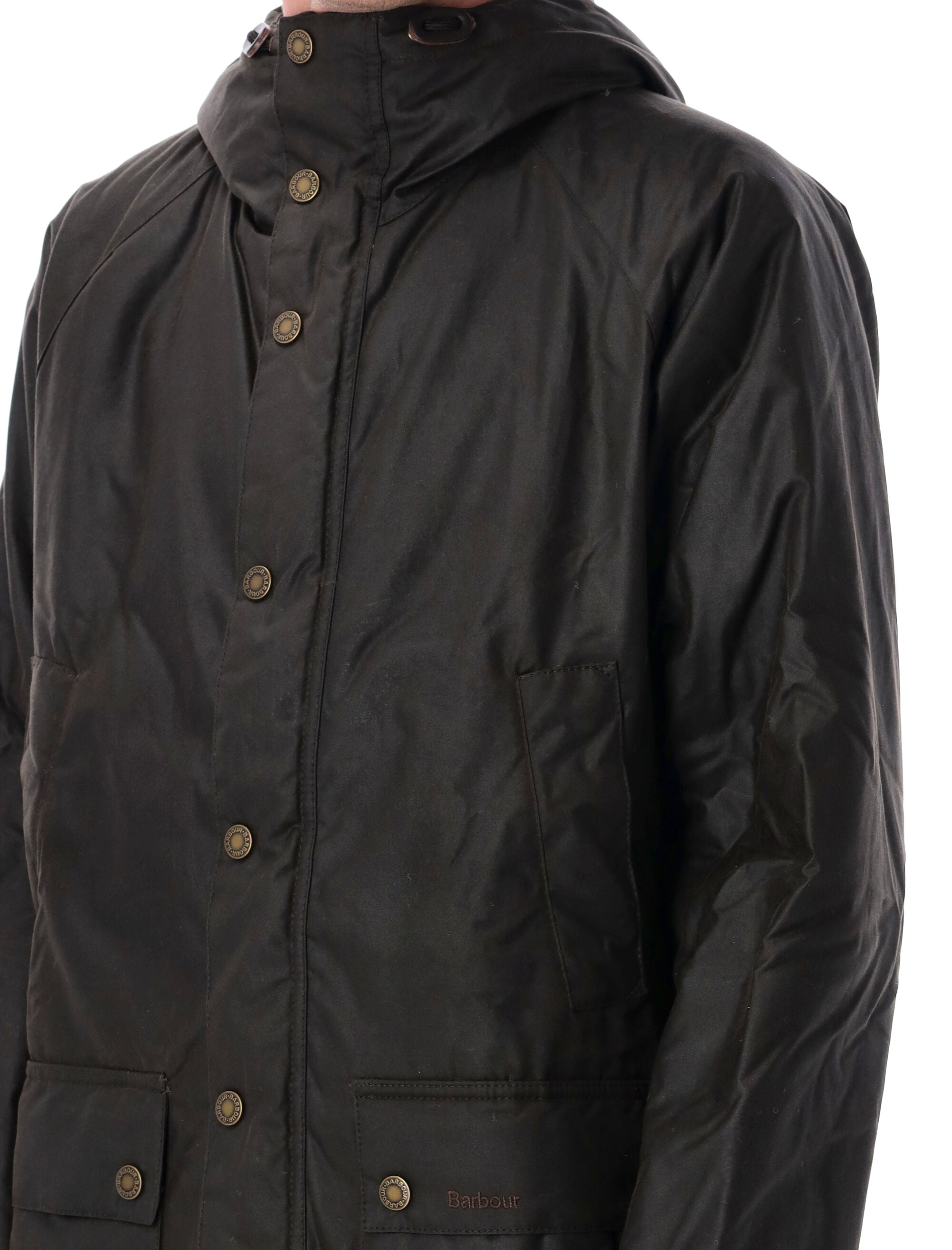 BARBOUR Men's Waxed Cotton Parka Jacket - Size L