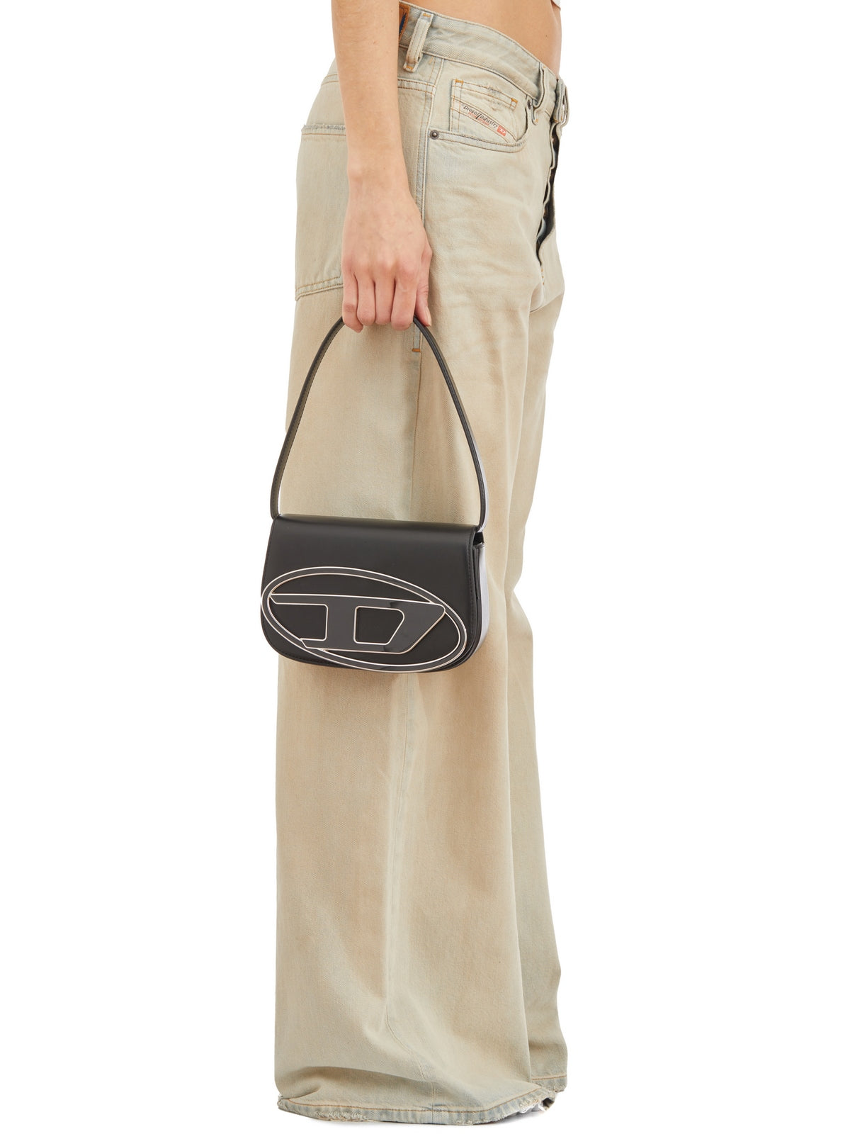 DIESEL Mini Leather Handbag with Internal Compartmentalization