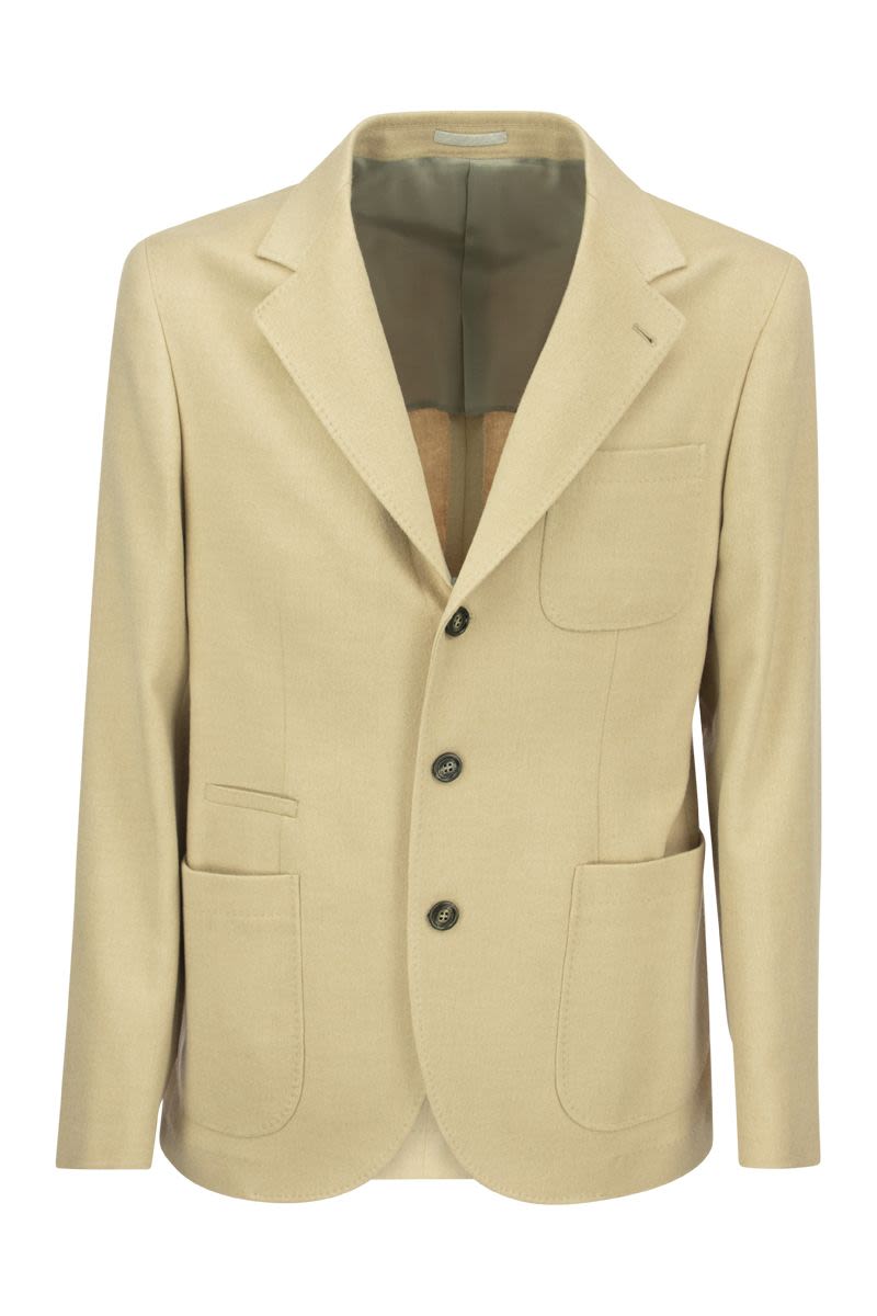 BRUNELLO CUCINELLI Men's Camel Jacket with Patch Pockets