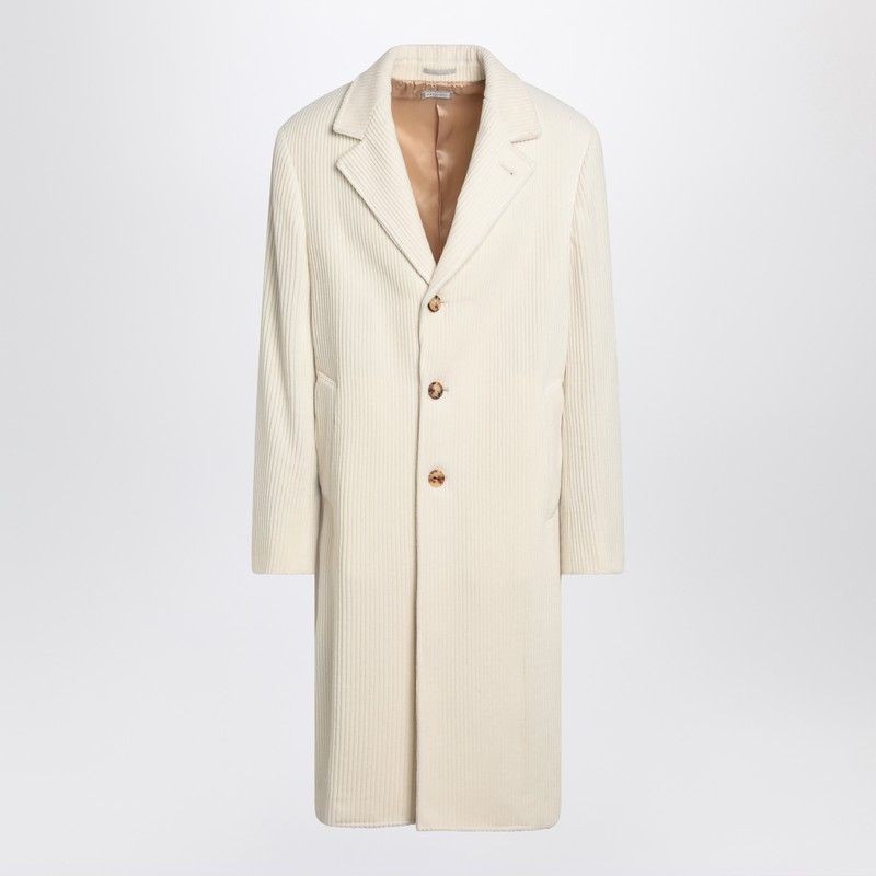 BRUNELLO CUCINELLI Ivory Corduroy Single-Breasted Jacket
