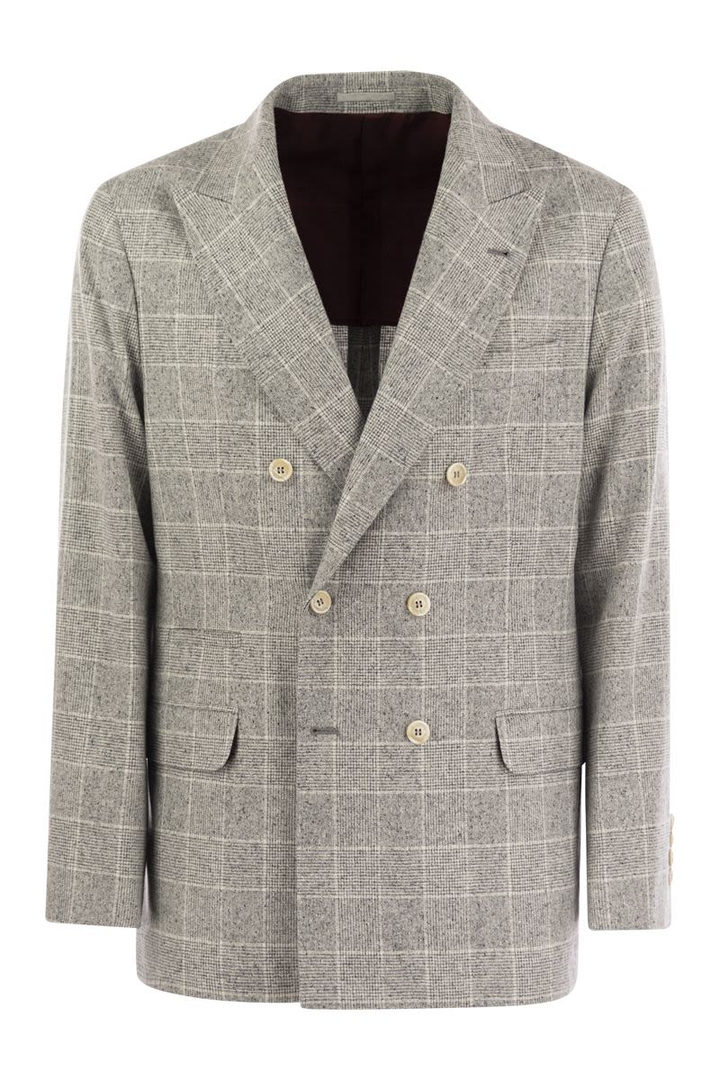 BRUNELLO CUCINELLI One-and-a-Half-Breasted Deconstructed Jacket in Prince of Wales