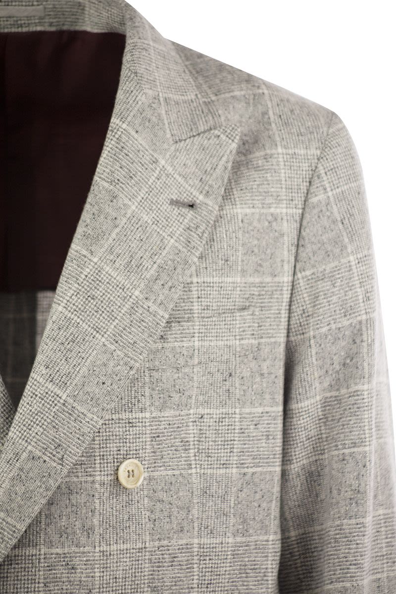 BRUNELLO CUCINELLI One-and-a-Half-Breasted Deconstructed Jacket in Prince of Wales