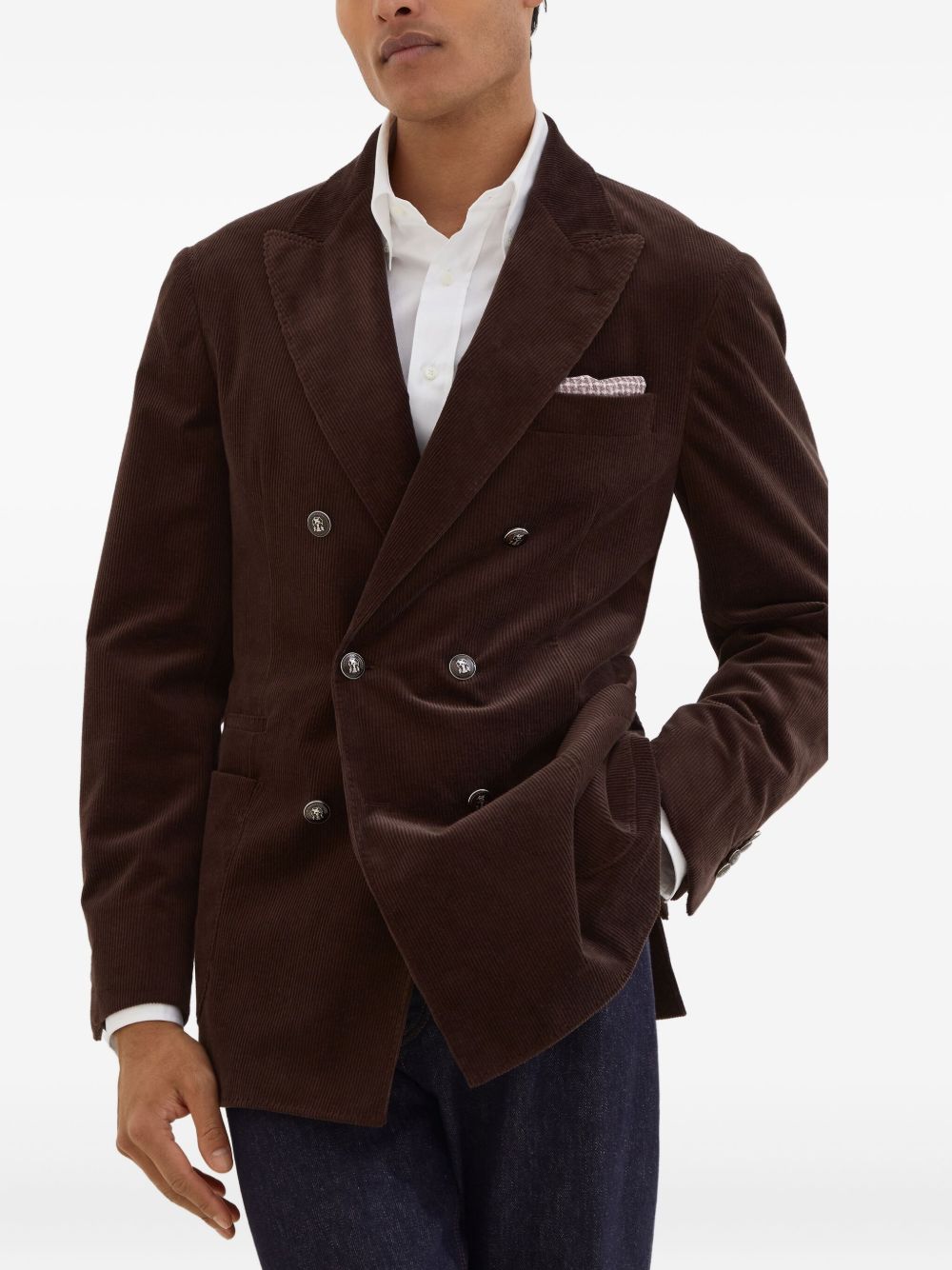BRUNELLO CUCINELLI Double-Breasted Cotton Jacket for Men