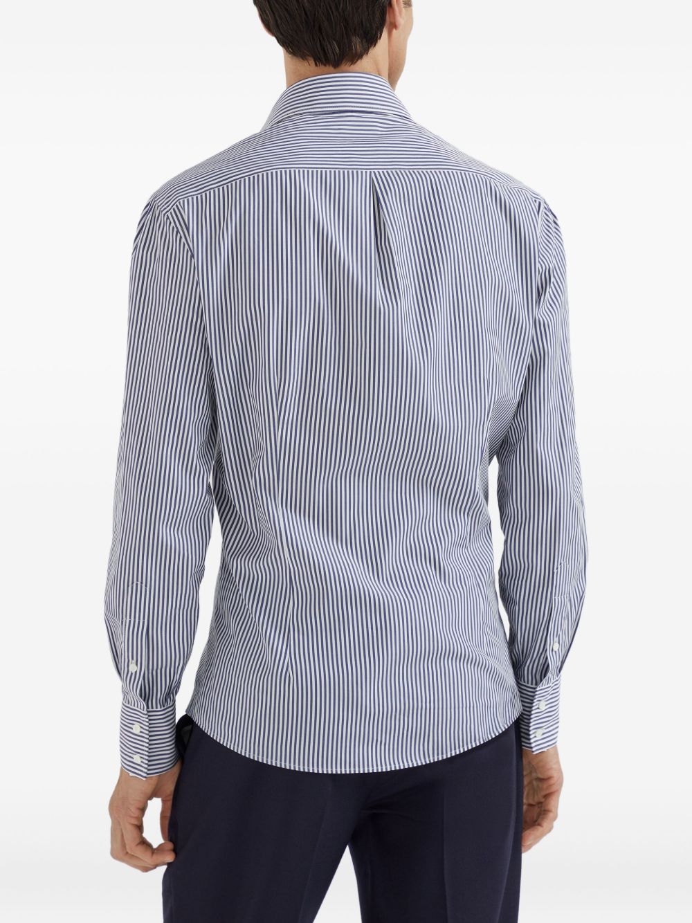 BRUNELLO CUCINELLI Classic Vertical Stripe Cotton Shirt for Men