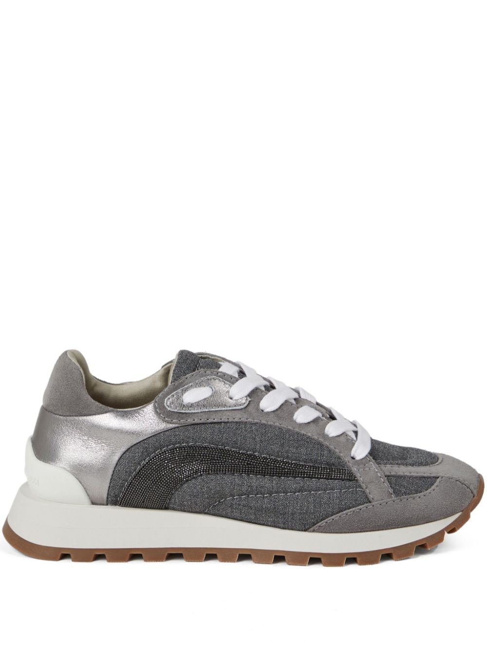 BRUNELLO CUCINELLI Ladies' Stylish Sneaker with Monili Chain Detailing - FW24 Edition